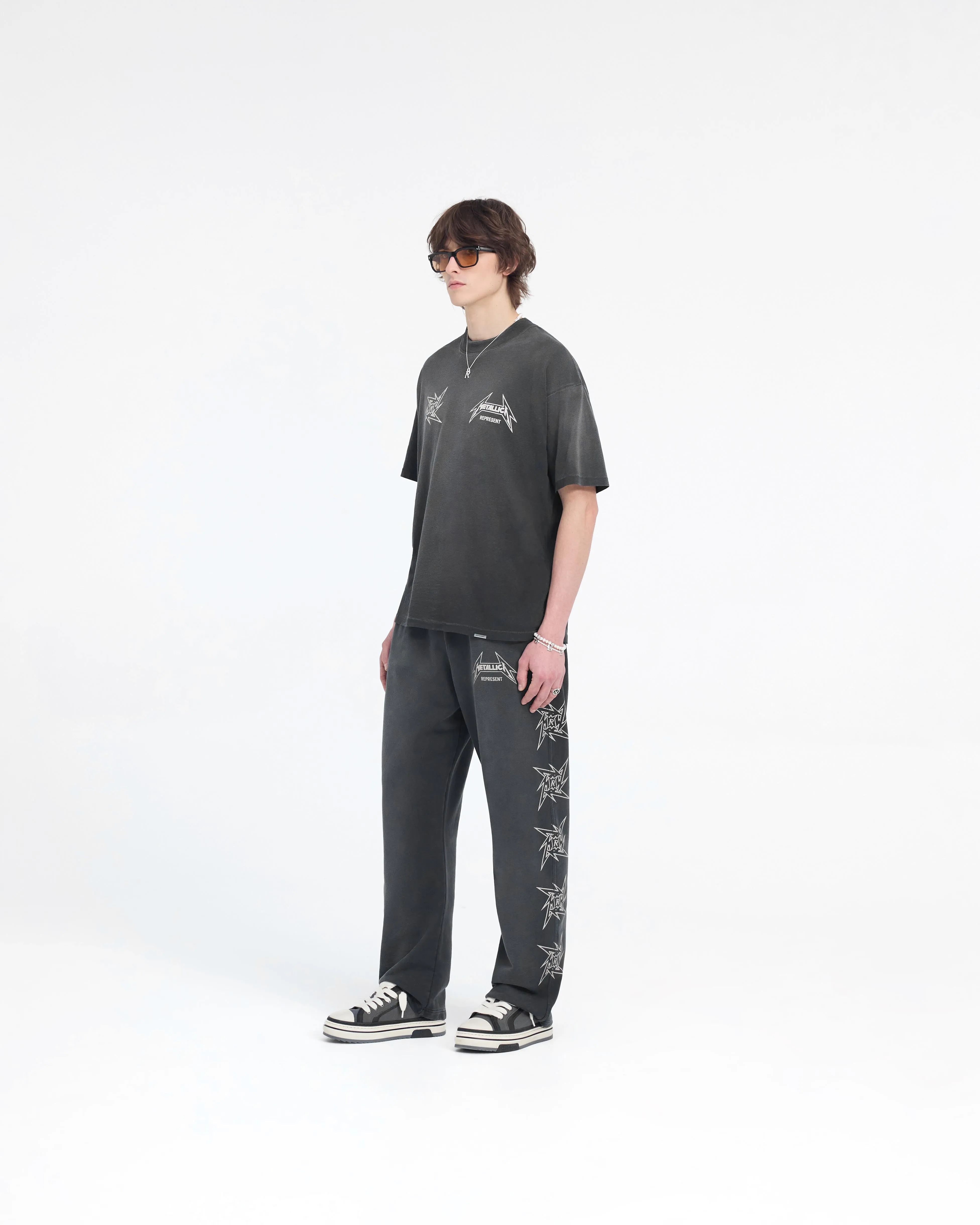 Represent X Metallica Local Crew T-Shirt - Stained Black