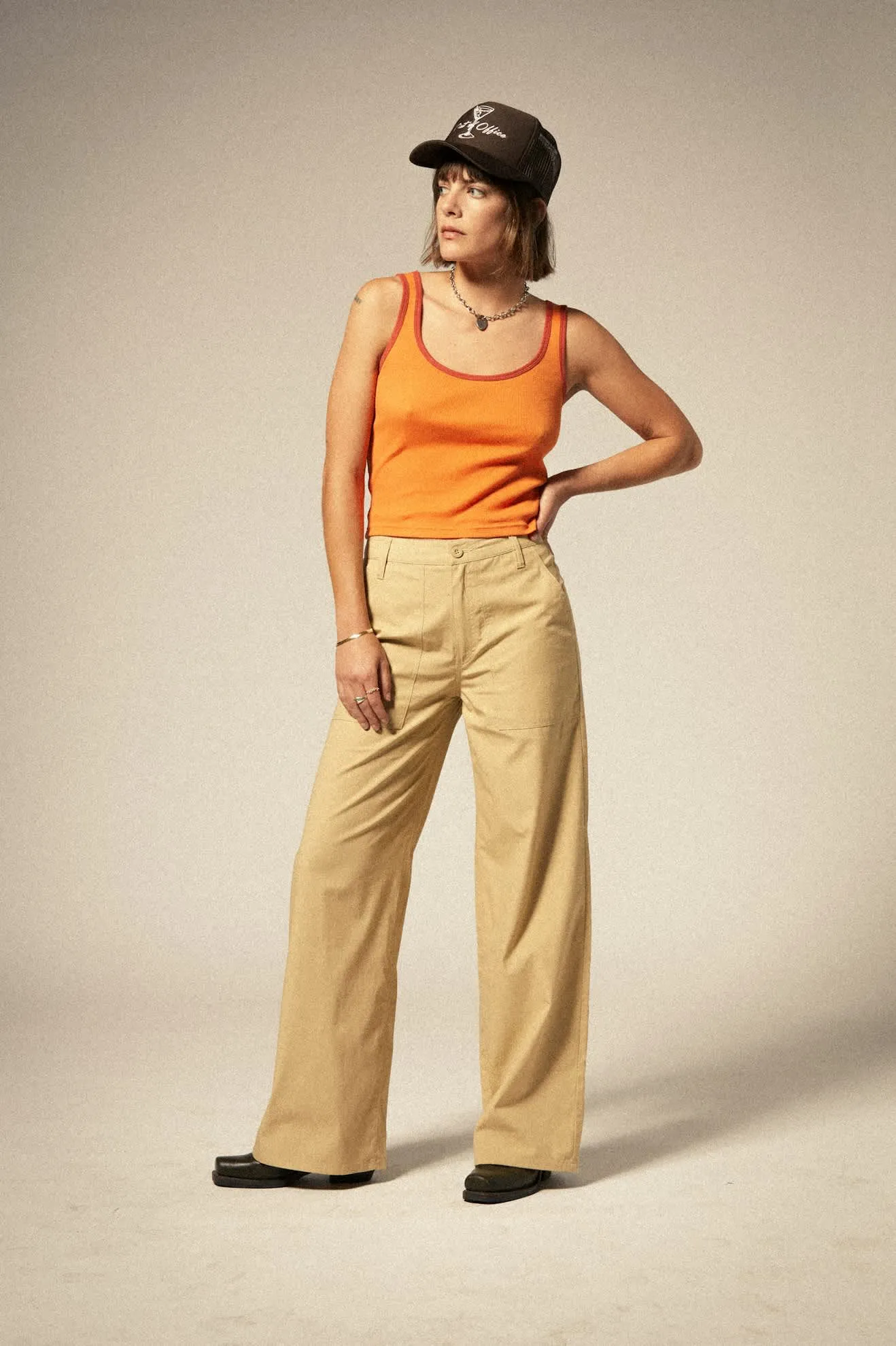 Ringer Organic A-Tank - Tangerine/Burnt Brick