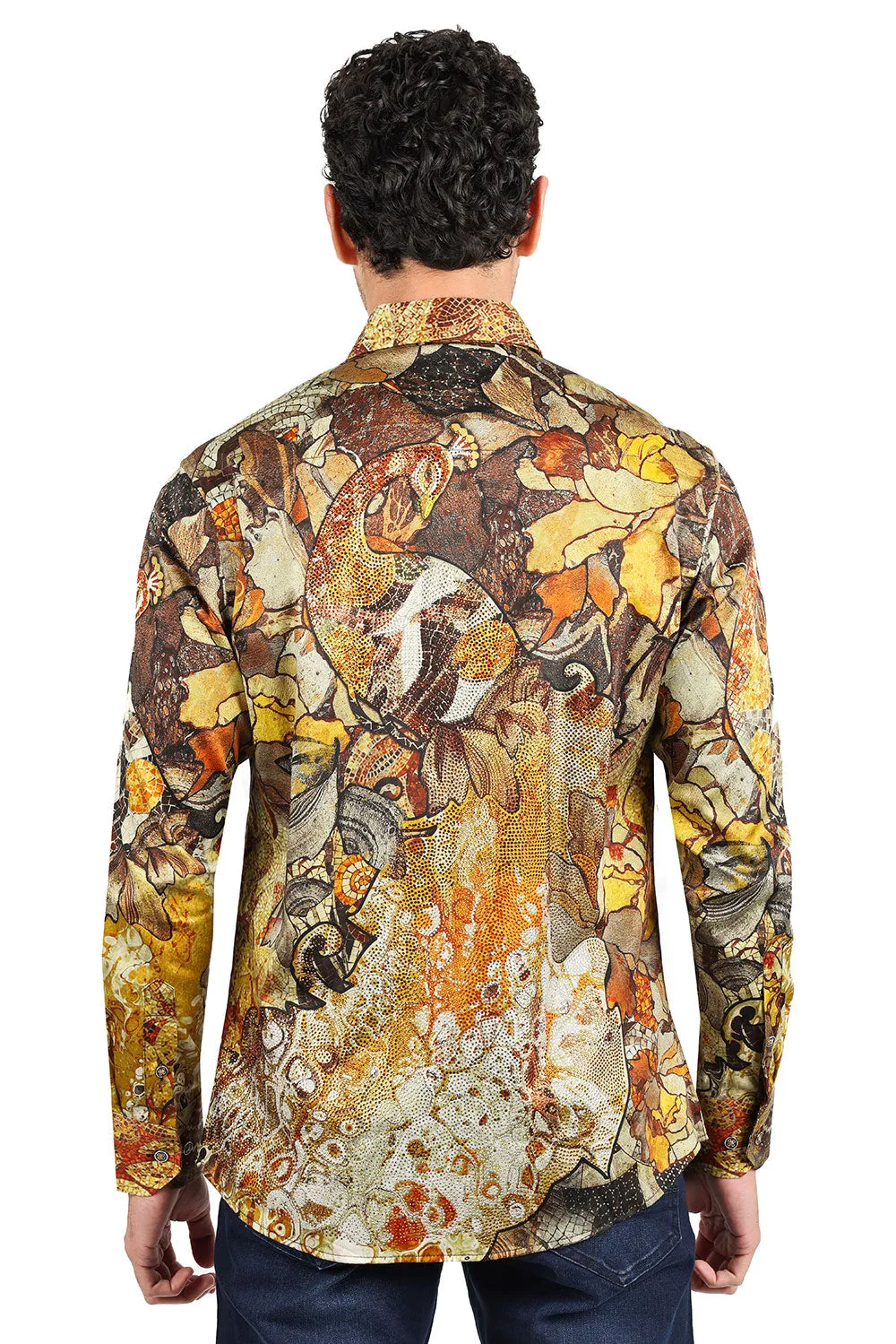 Roma Peacock Rhinestone Long Sleeve Shirt