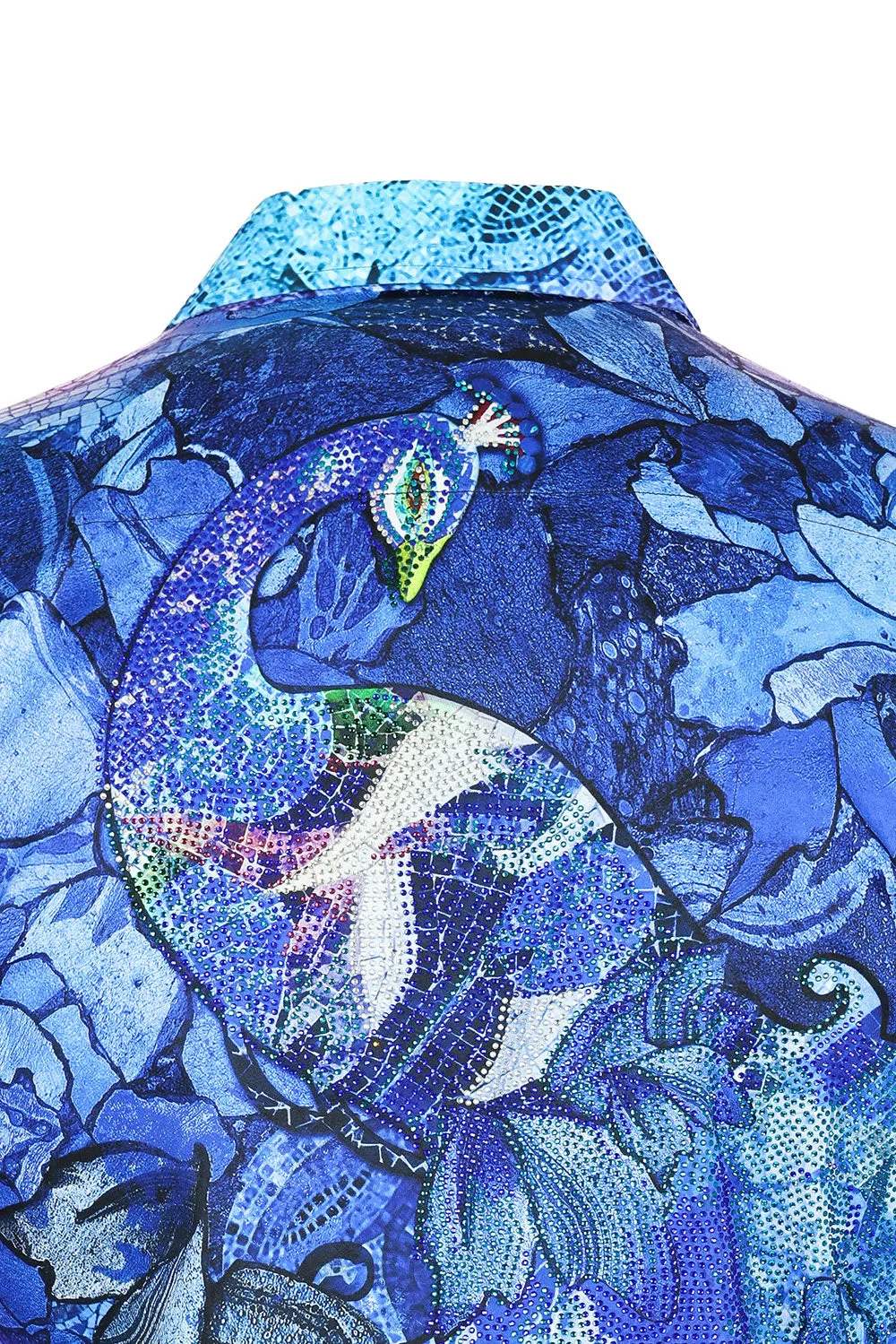 Roma Peacock Rhinestone Long Sleeve Shirt