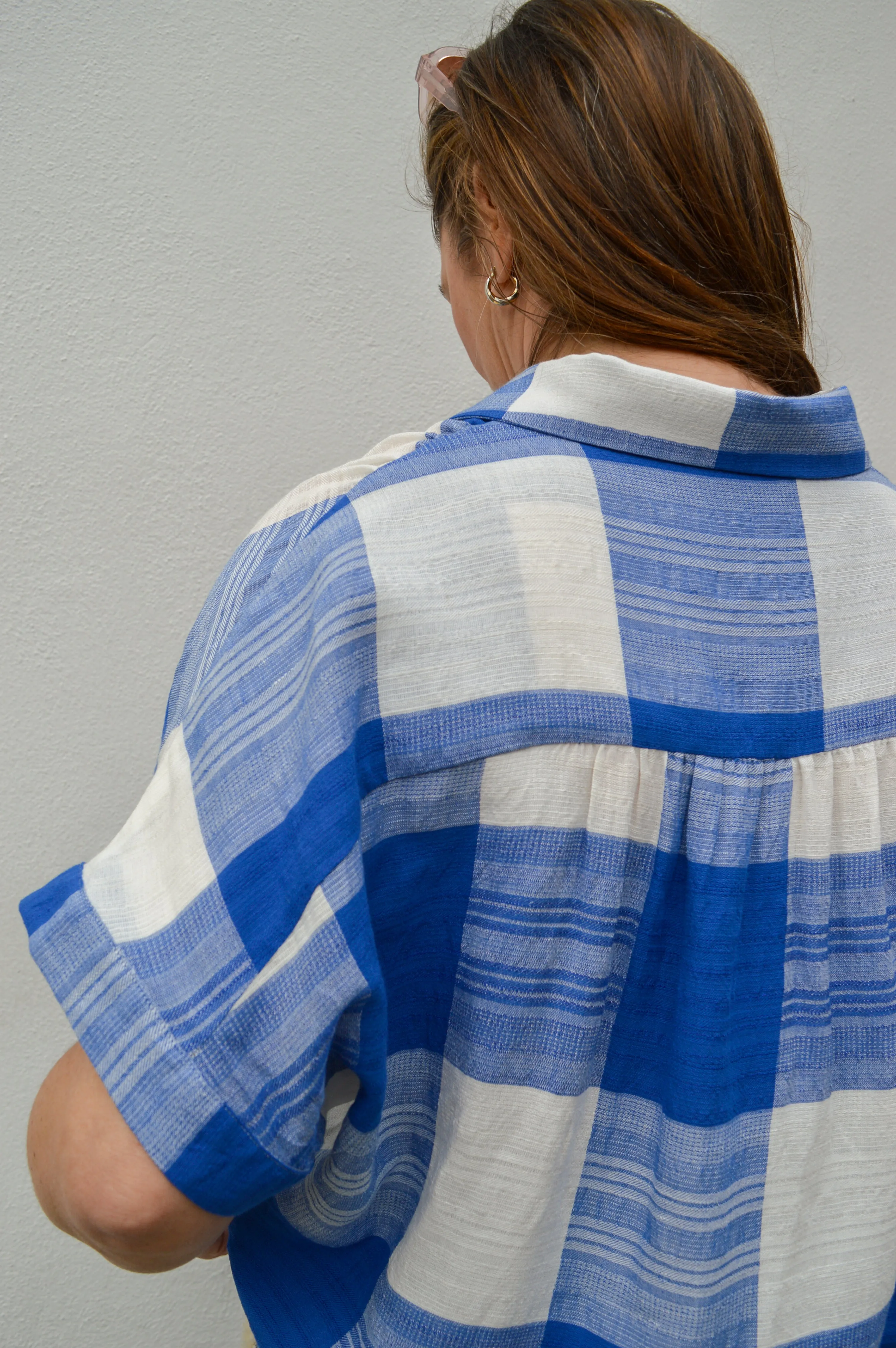 Sacrecoeur Louisa Blue Check Shirt