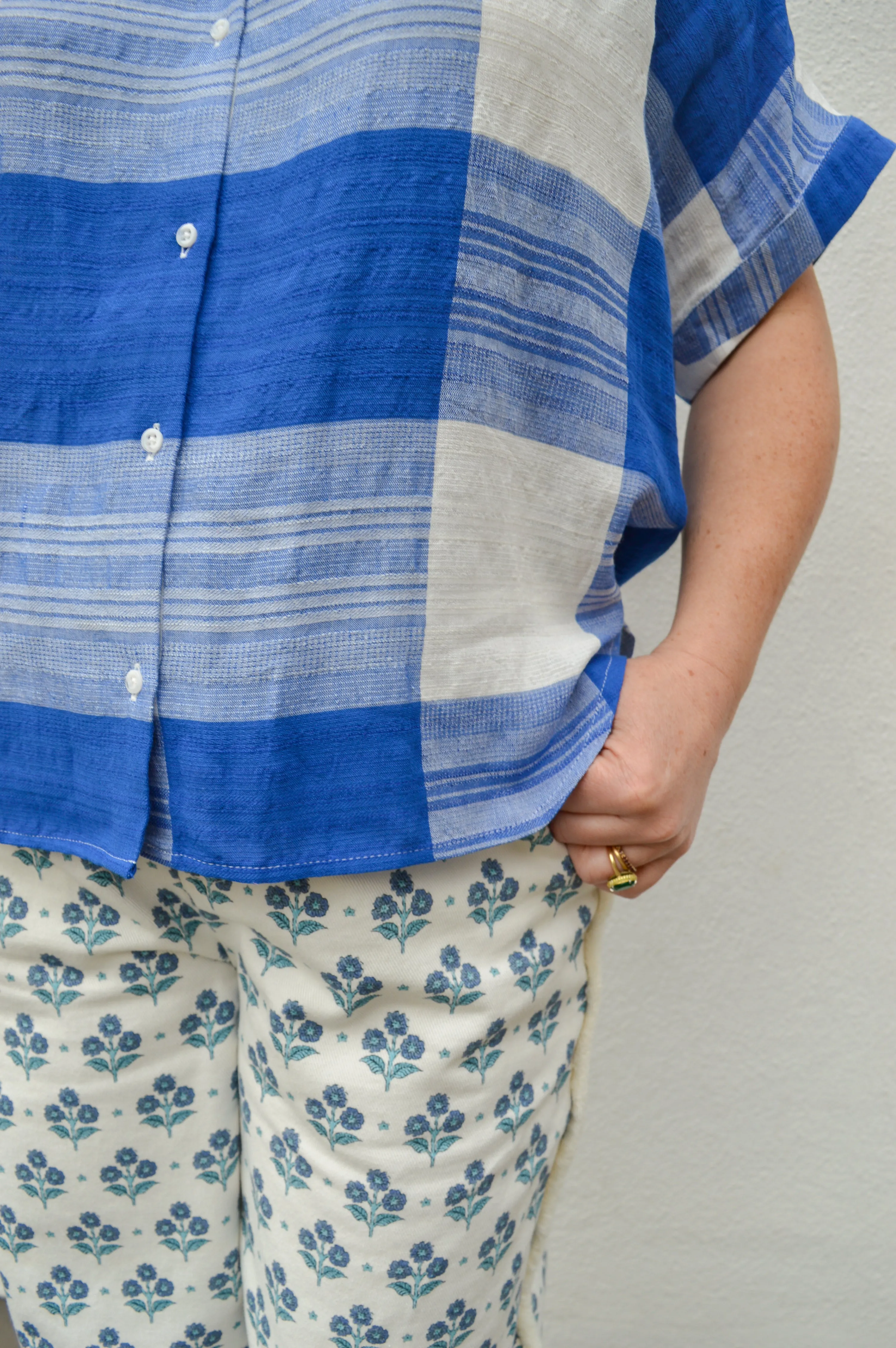 Sacrecoeur Louisa Blue Check Shirt
