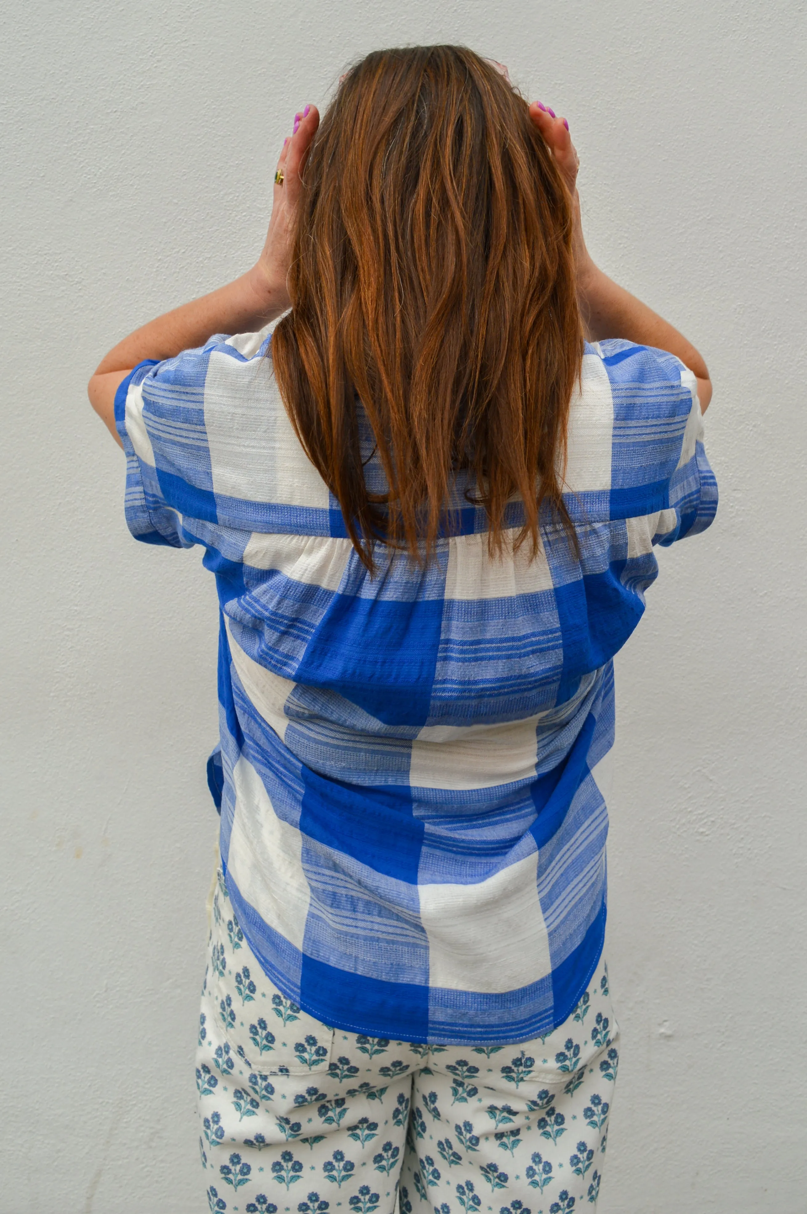 Sacrecoeur Louisa Blue Check Shirt