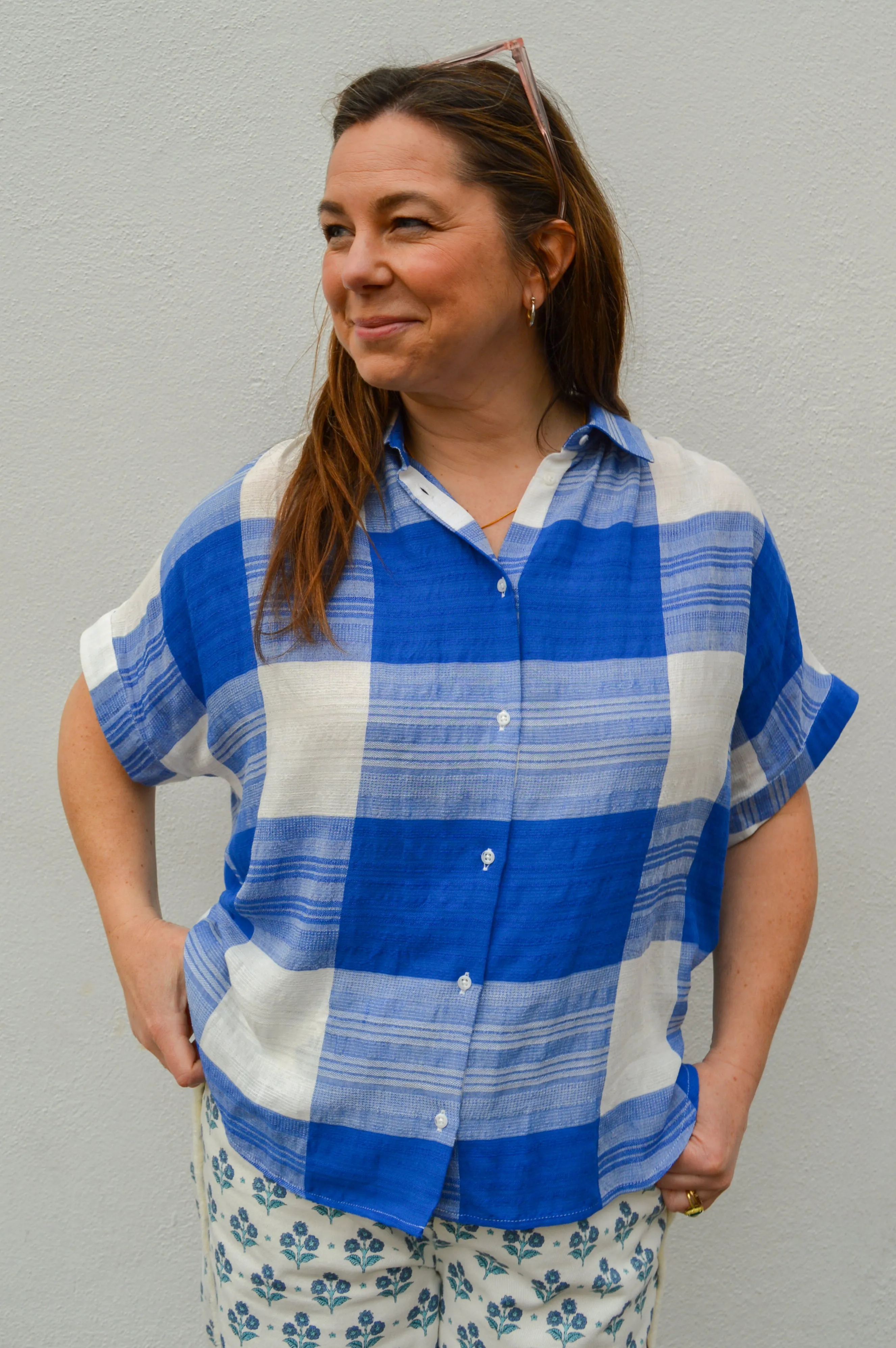 Sacrecoeur Louisa Blue Check Shirt