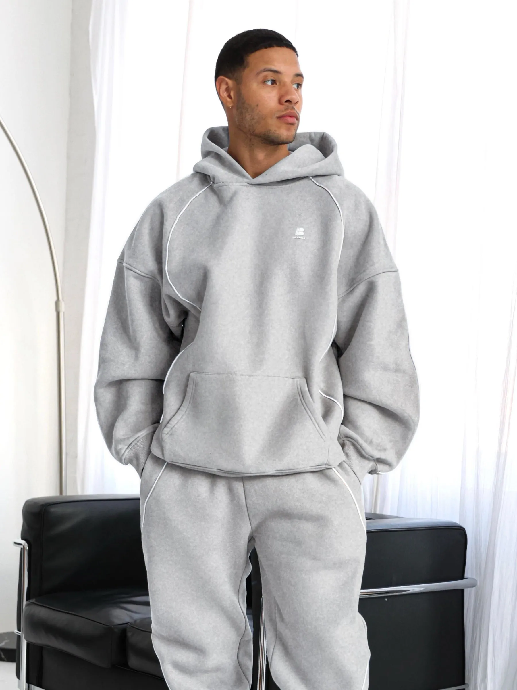 Seam Relaxed Sweatpants - Marl Grey