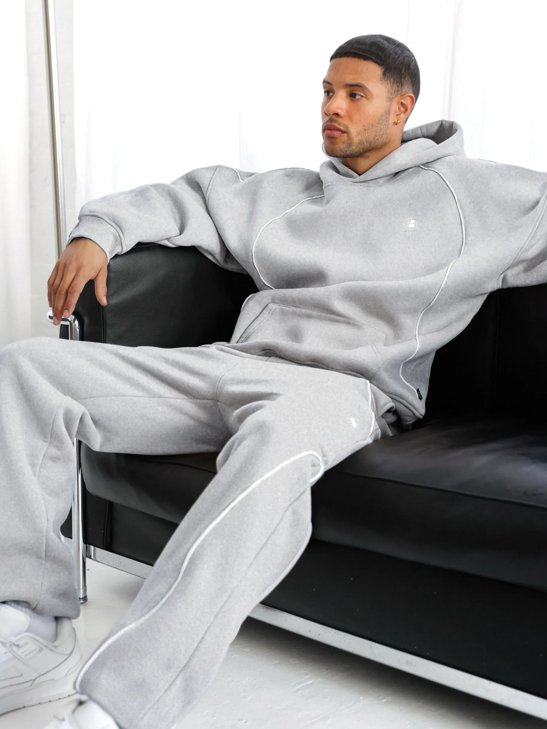 Seam Relaxed Sweatpants - Marl Grey