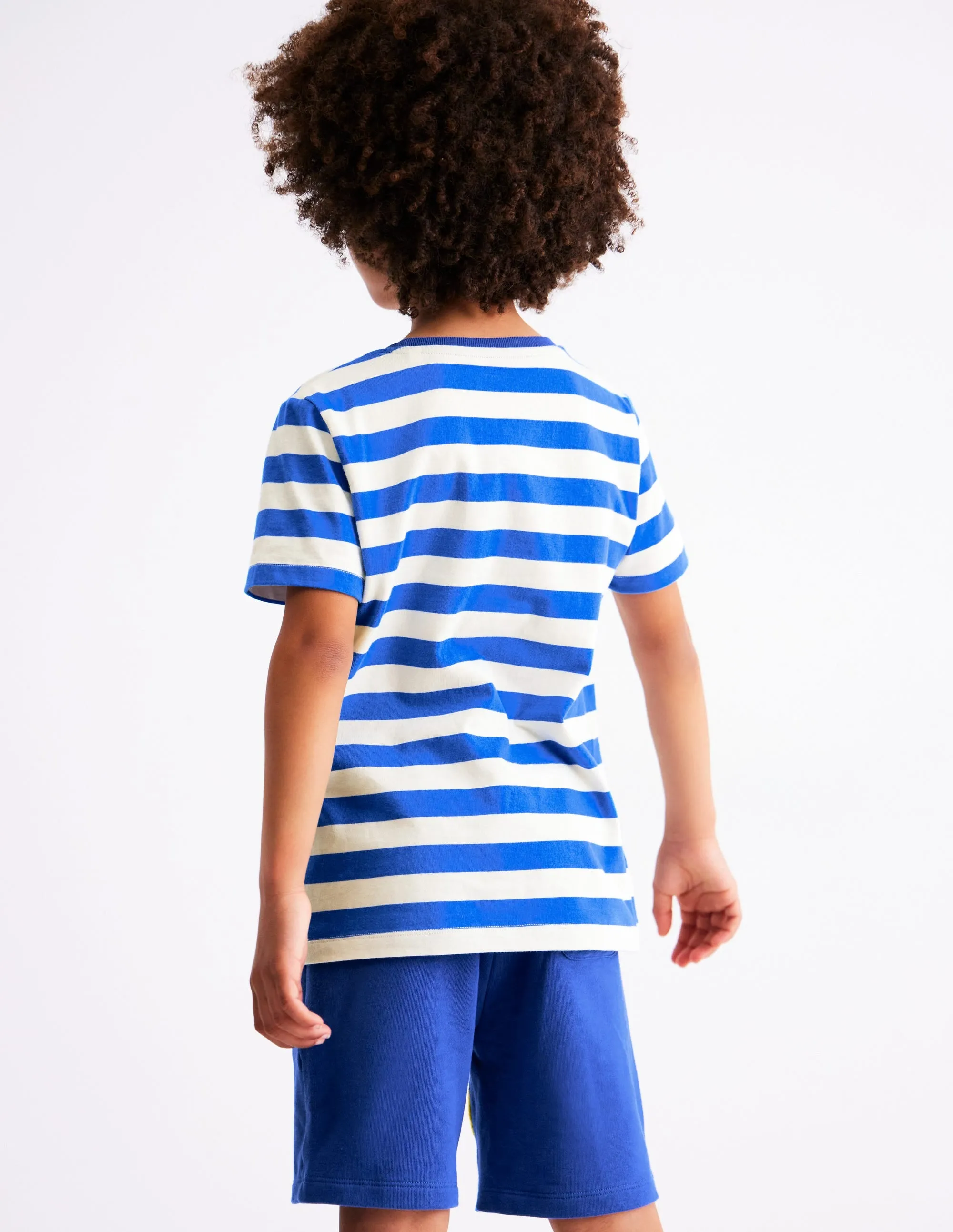 Short Sleeve Bouclé T-shirt-Gallery Blue/ Ivory Fruit Face