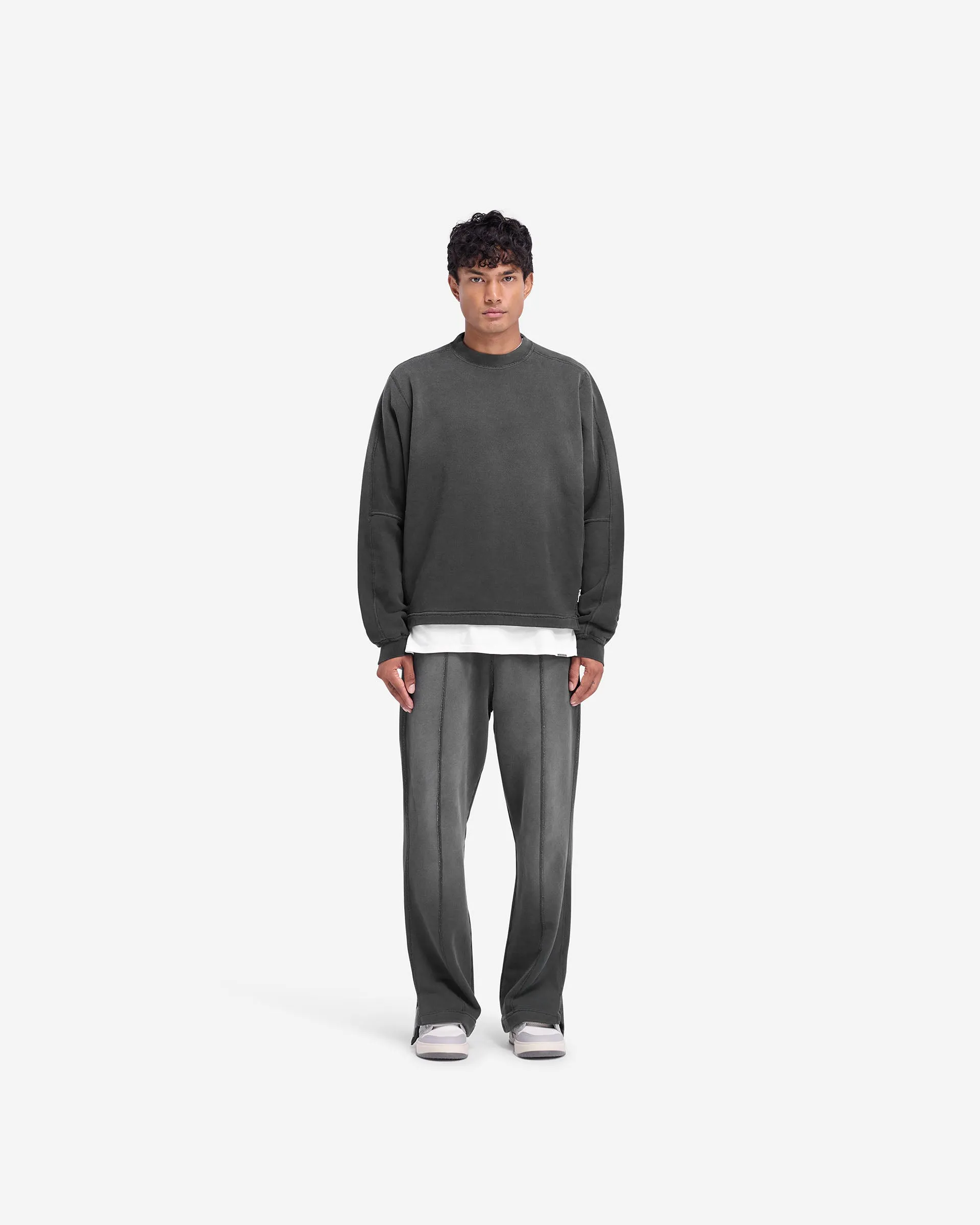 Stepped Hem Sweatshirt - Stained Black
