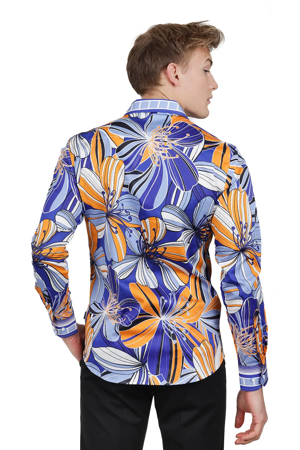 STRIPE FLORAL Long Sleeve Shirt