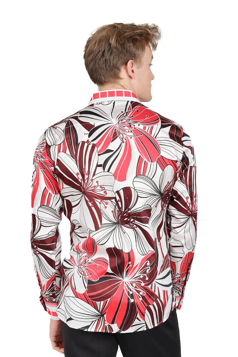 STRIPE FLORAL Long Sleeve Shirt