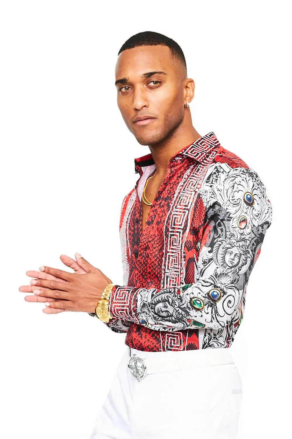 Summer Night Rhinestone Long Sleeve Shirt