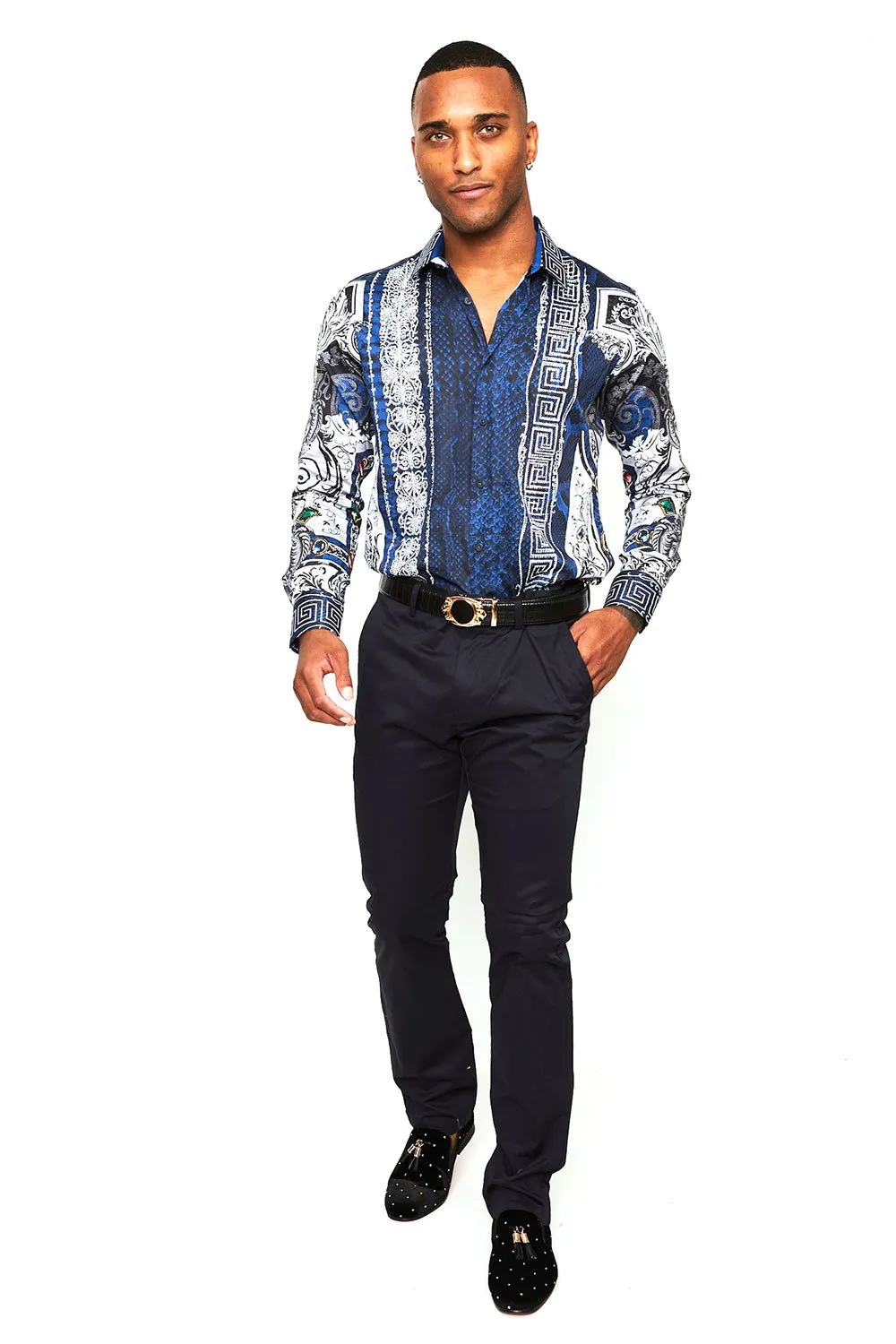 Summer Night Rhinestone Long Sleeve Shirt