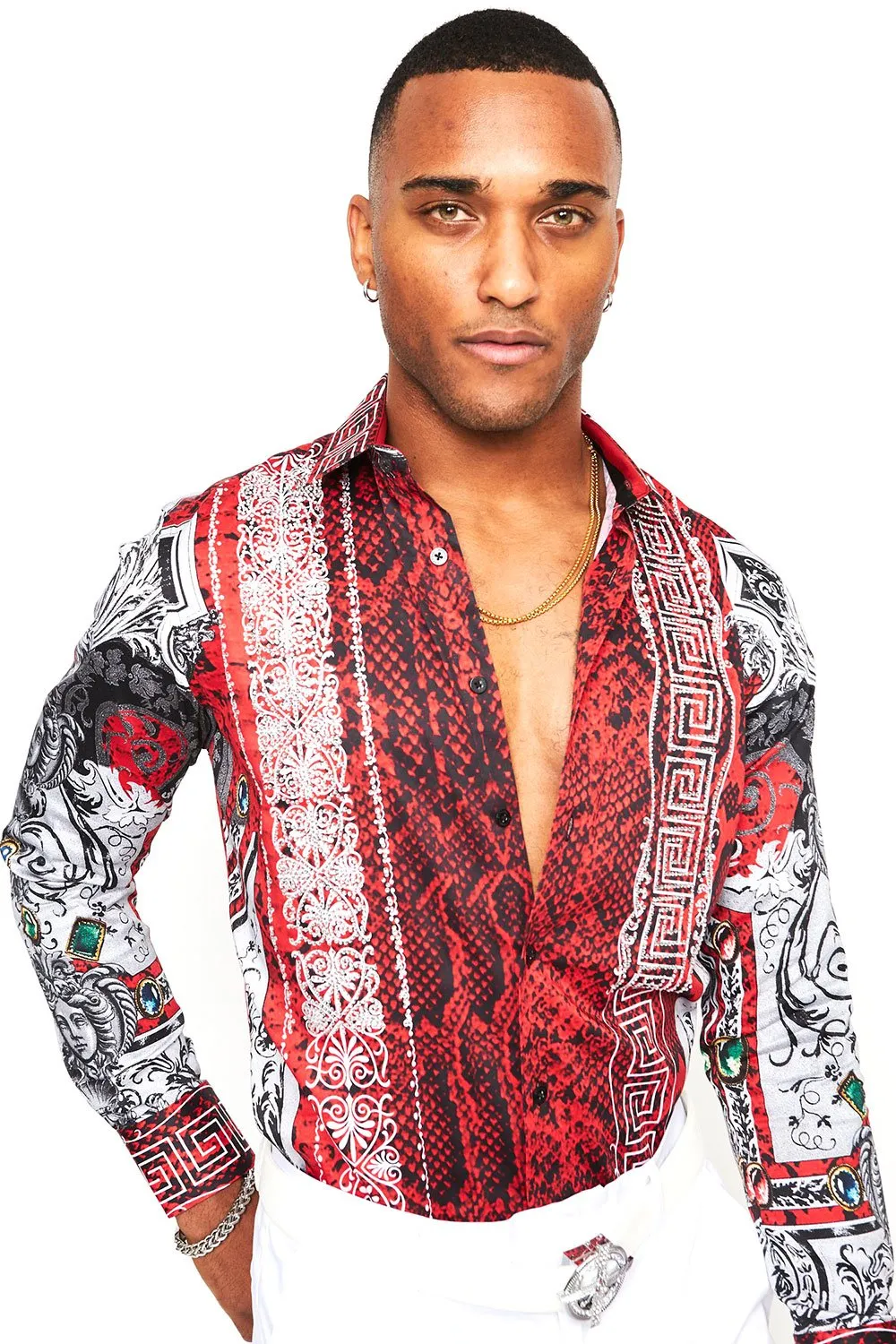 Summer Night Rhinestone Long Sleeve Shirt