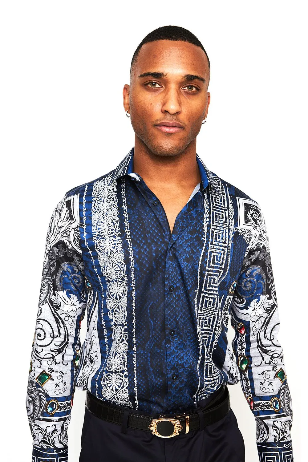 Summer Night Rhinestone Long Sleeve Shirt