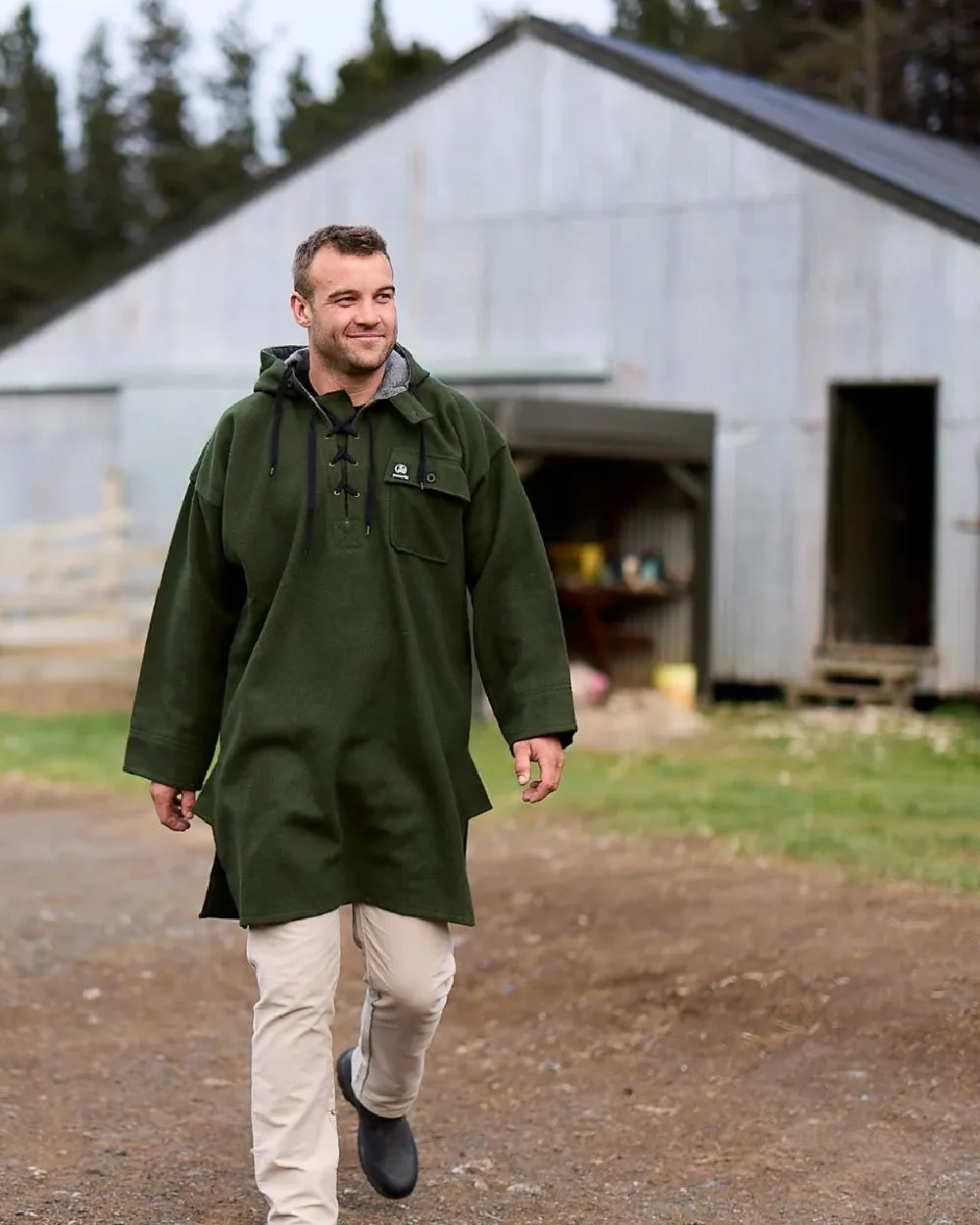 Swanndri Mens Original Wool Bushshirt With Lace Up Front