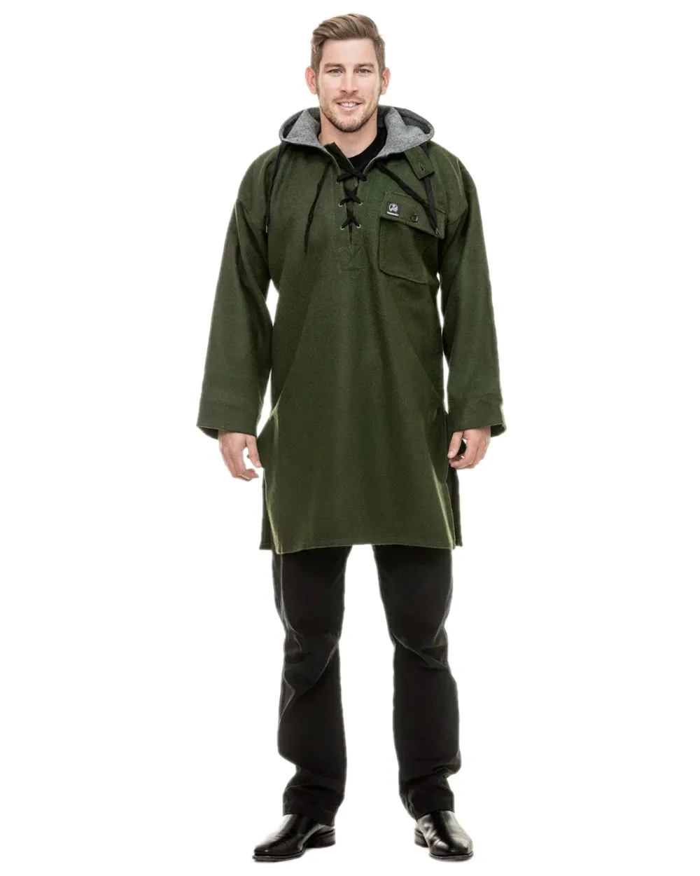 Swanndri Mens Original Wool Bushshirt With Lace Up Front