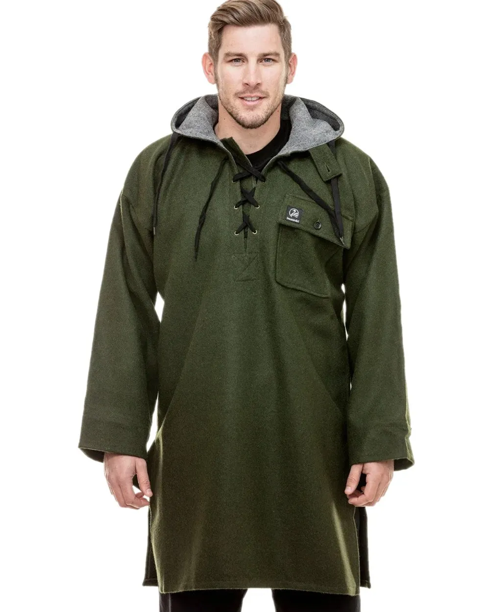 Swanndri Mens Original Wool Bushshirt With Lace Up Front