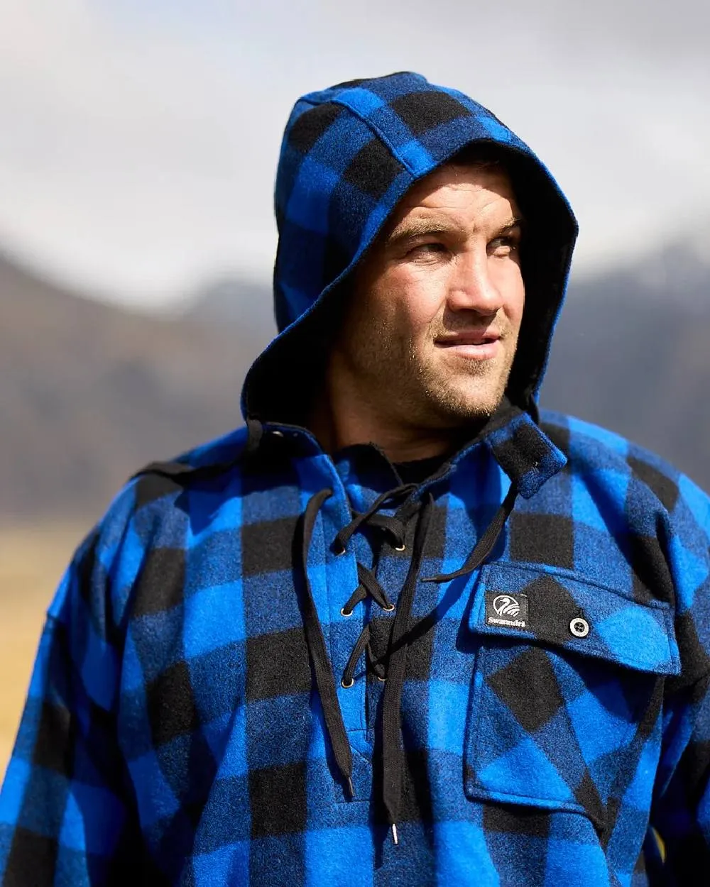 Swanndri Mens Original Wool Bushshirt With Lace Up Front
