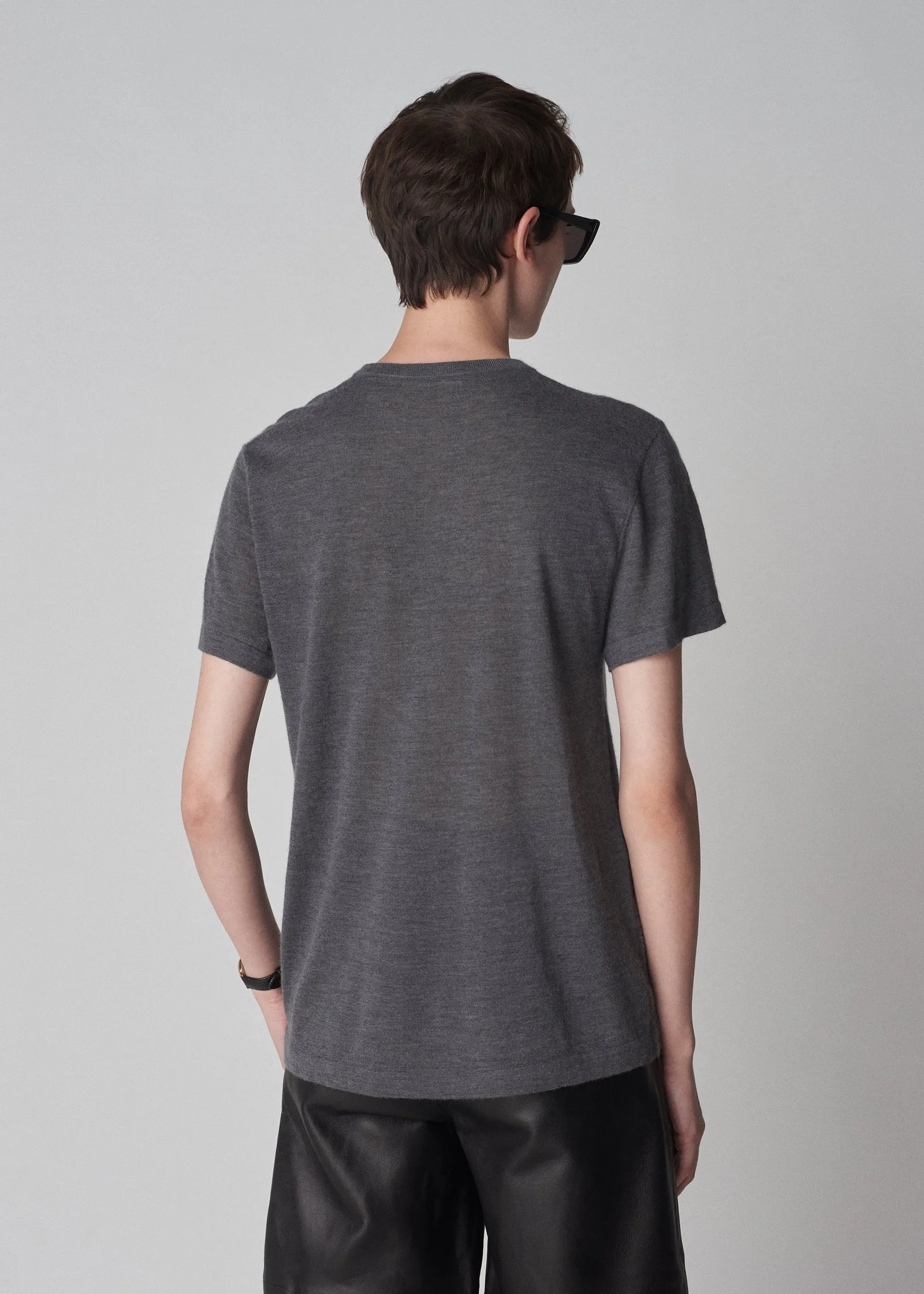 T-Shirt in Fine Cashmere - Grey