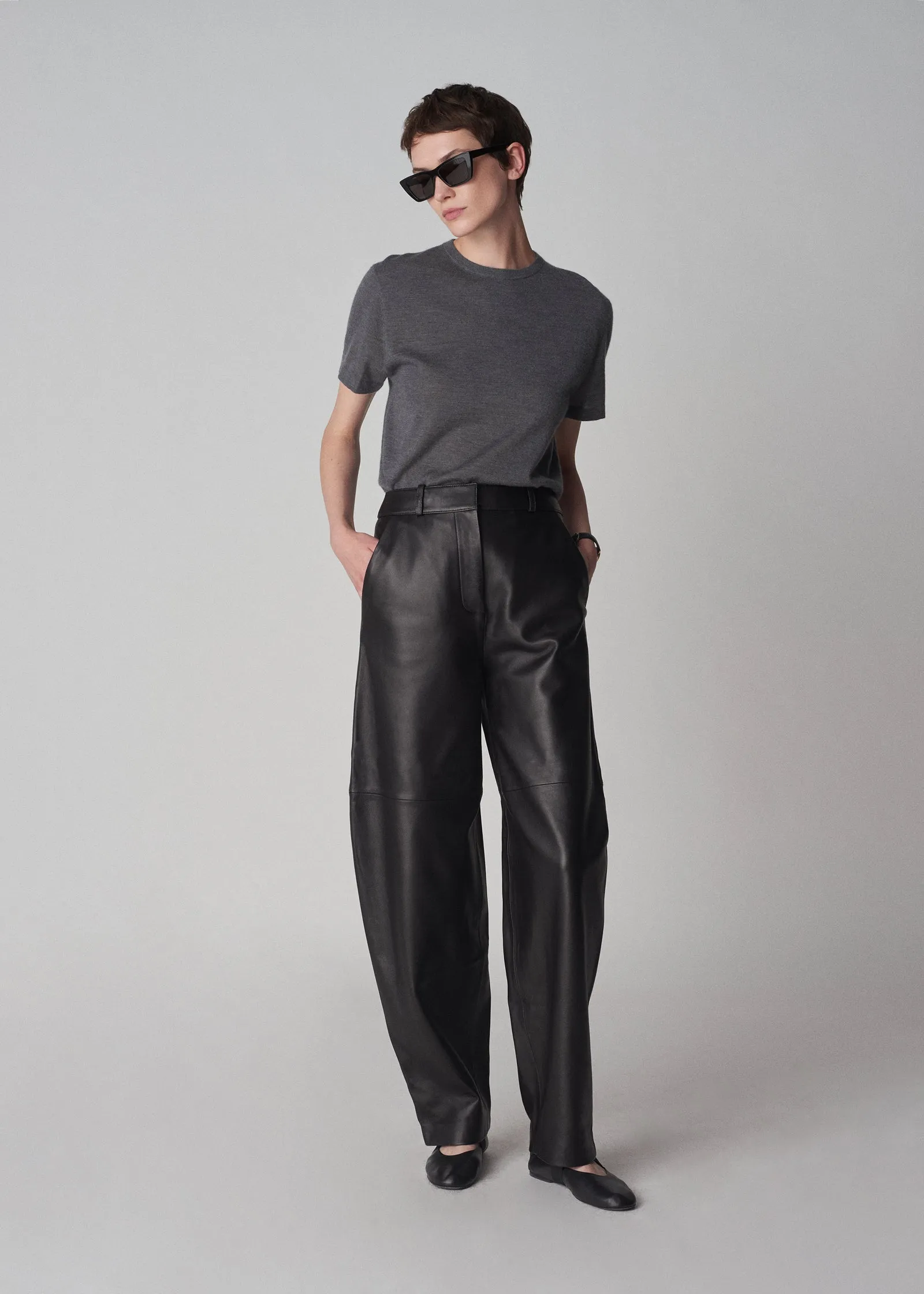 T-Shirt in Fine Cashmere - Grey