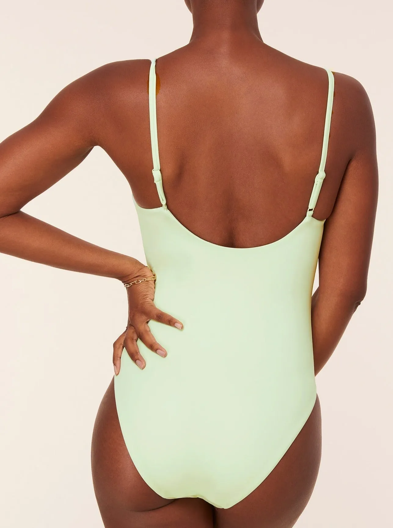 The Romana One Piece - Eco Nylon - Pistachio - Long Torso
