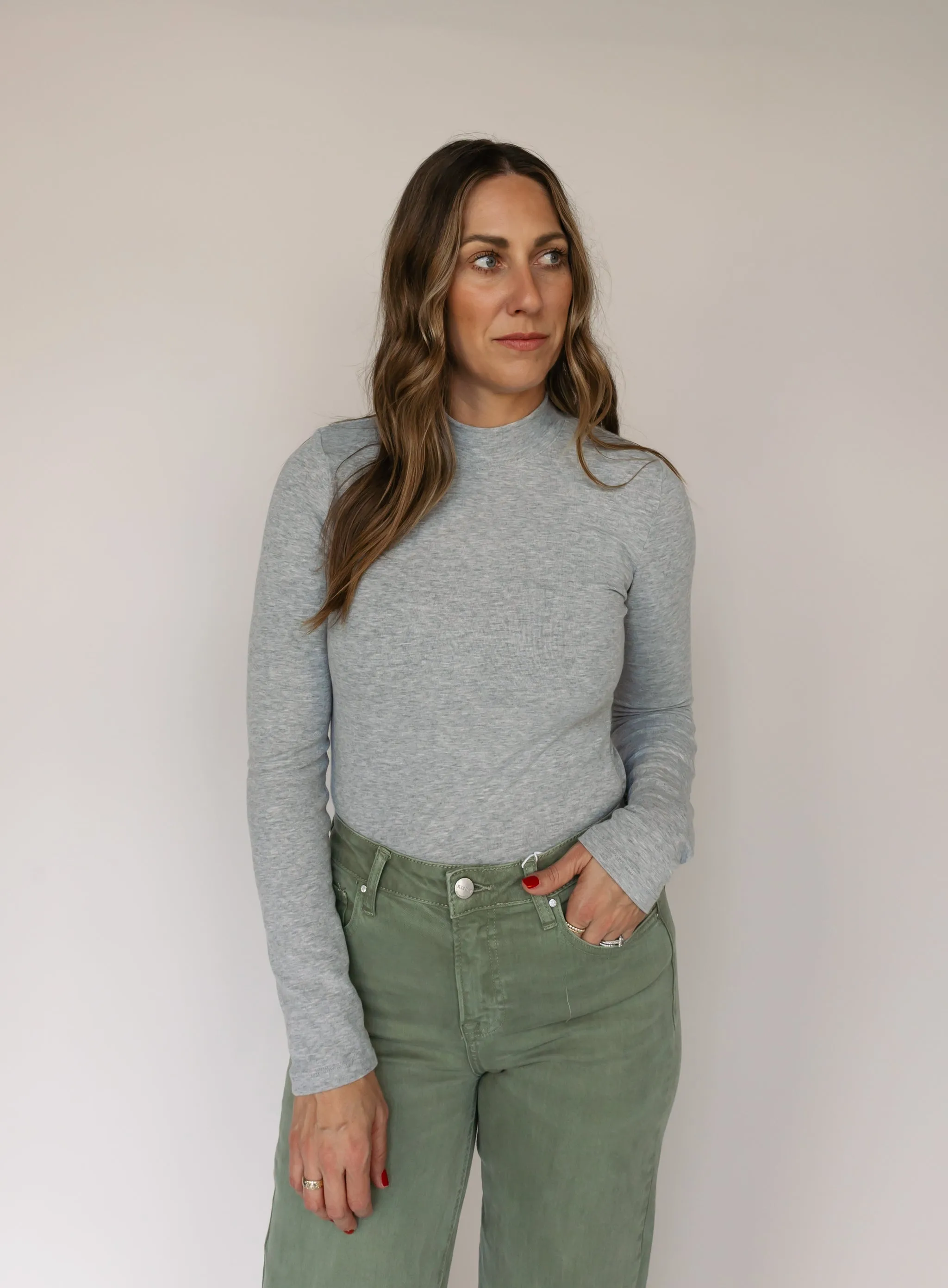 Thea Long Sleeve Top - Heather Grey - Final Sale