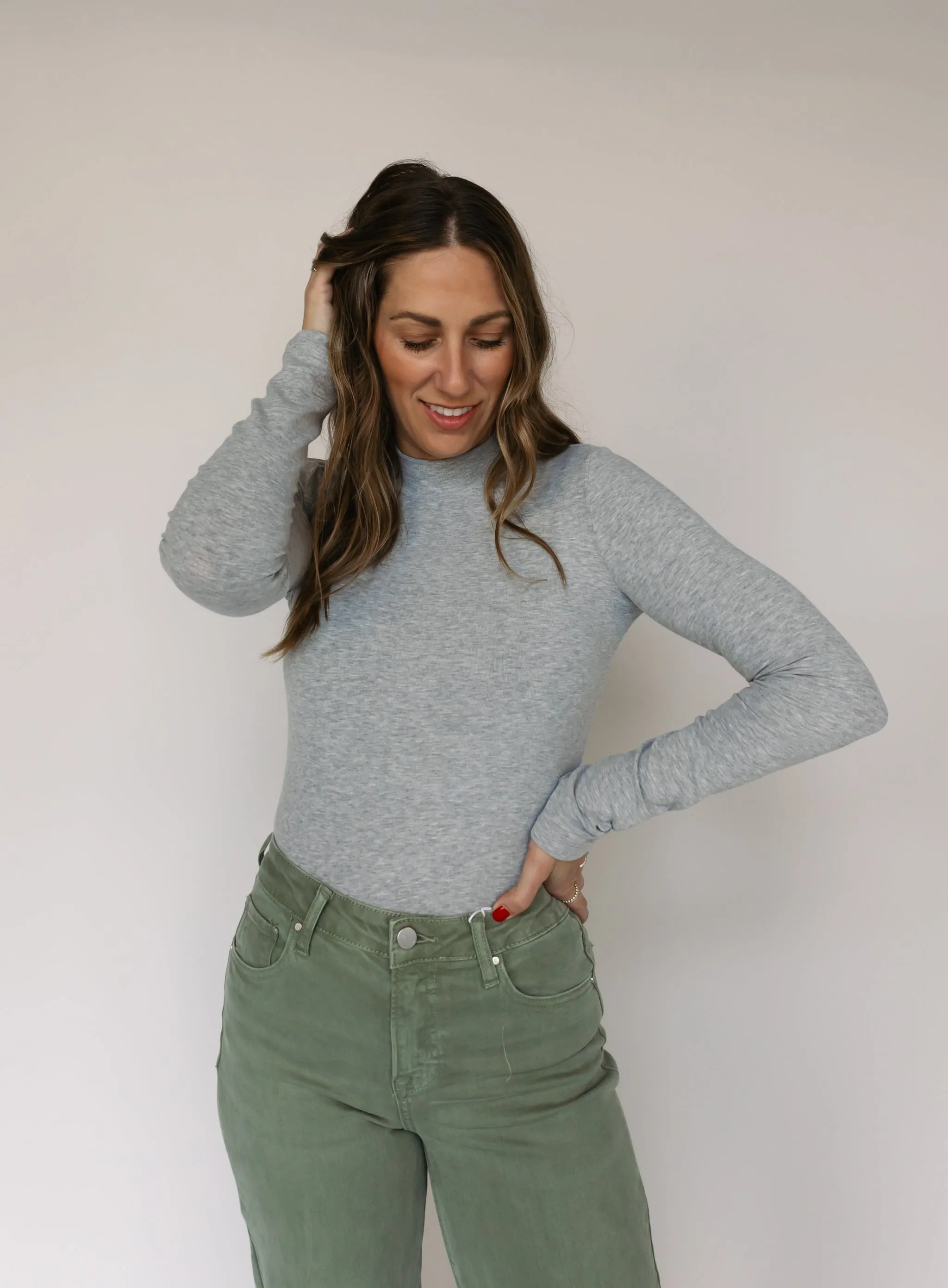 Thea Long Sleeve Top - Heather Grey - Final Sale