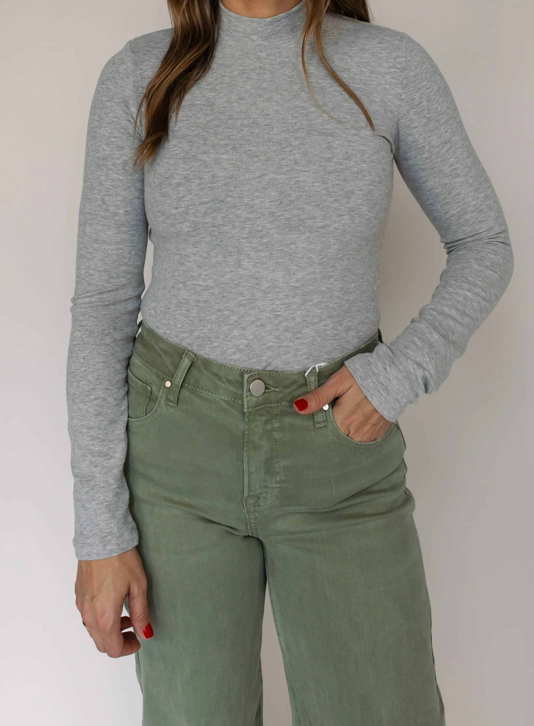 Thea Long Sleeve Top - Heather Grey - Final Sale