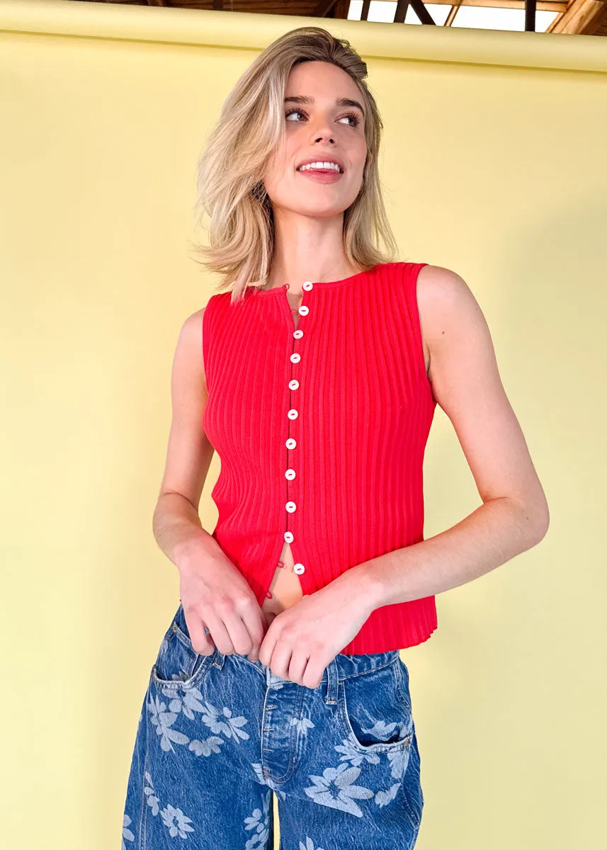 Tilly Vest - Tomato Puree