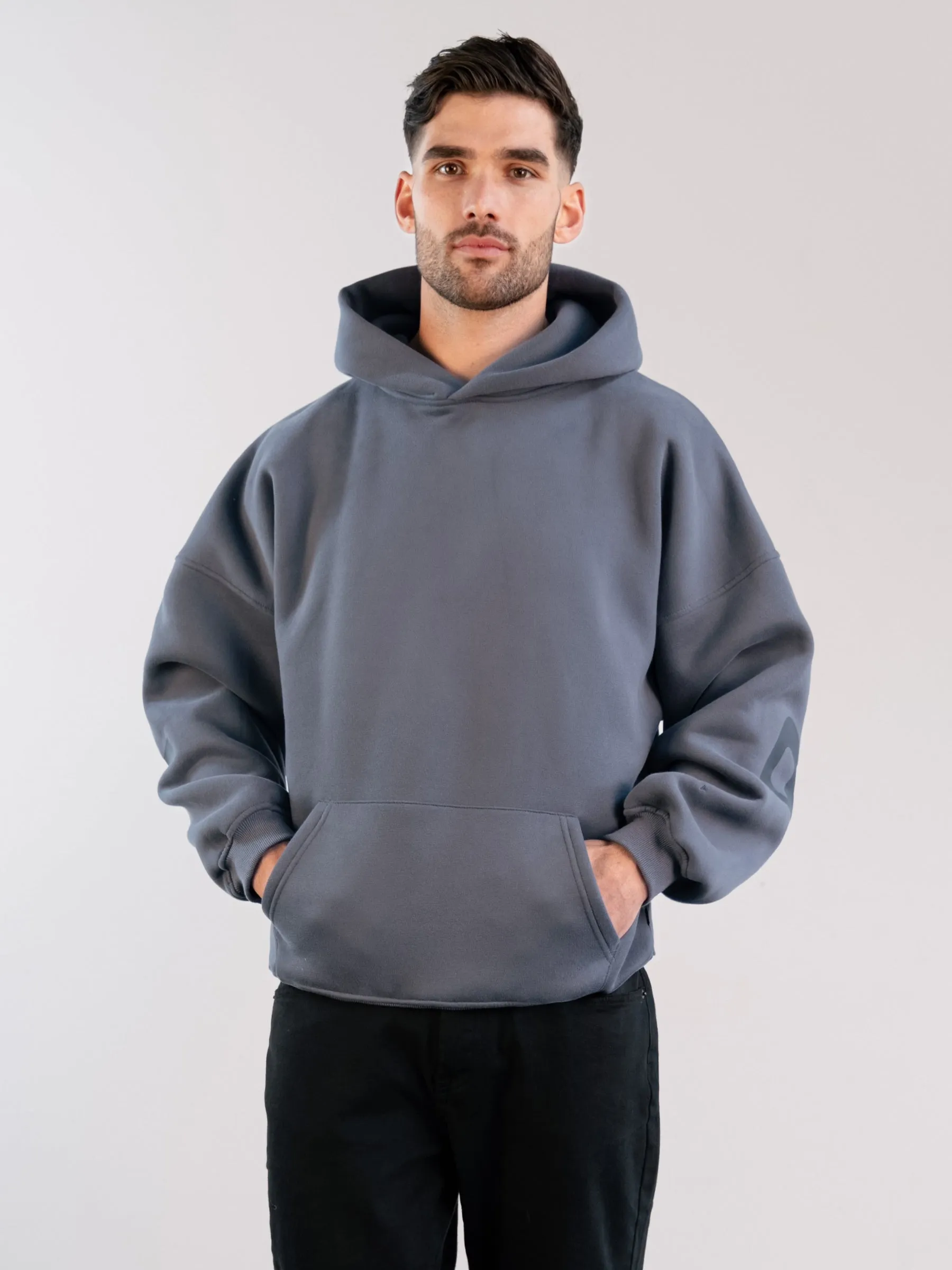 Tonal Idris Oversized Hoodie - Blue