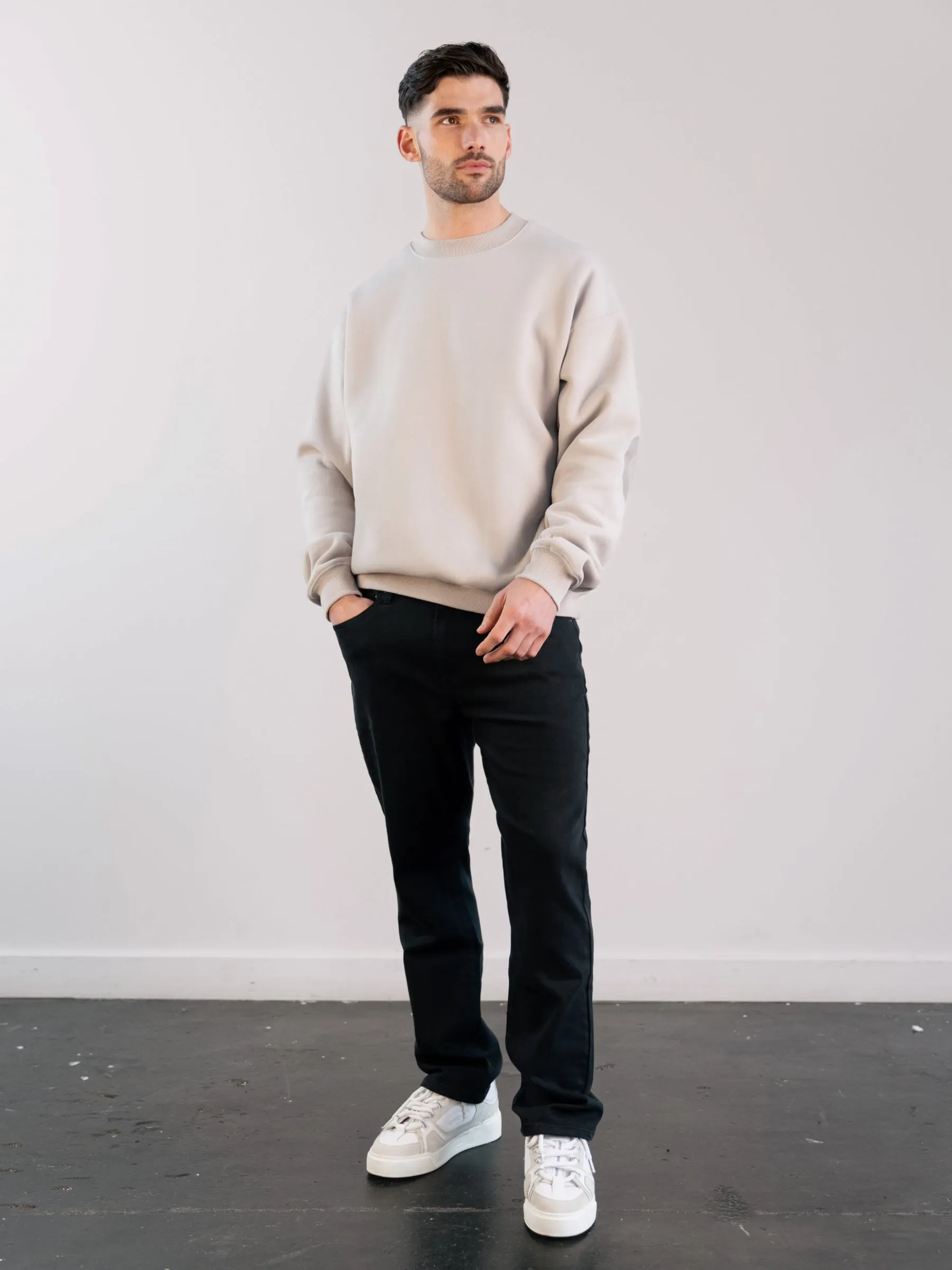 Tonal Idris Oversized Sweater - Stone
