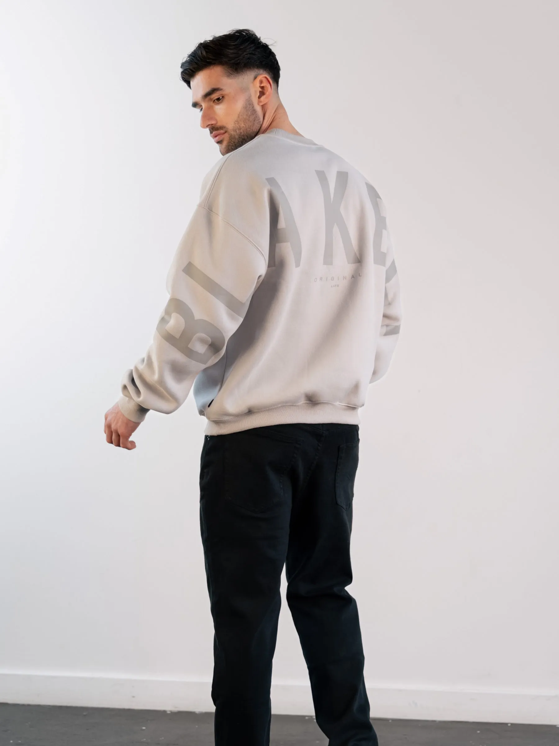 Tonal Idris Oversized Sweater - Stone