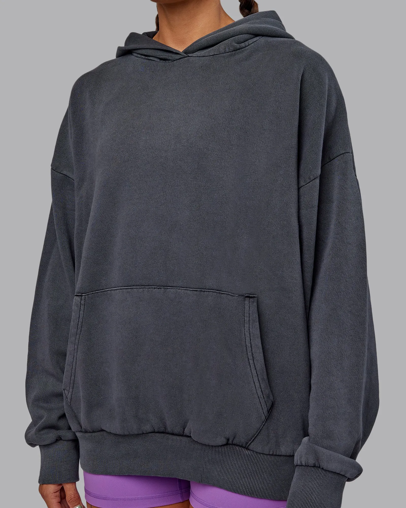 Unisex Miami 25 Washed Hoodie Oversize - Black