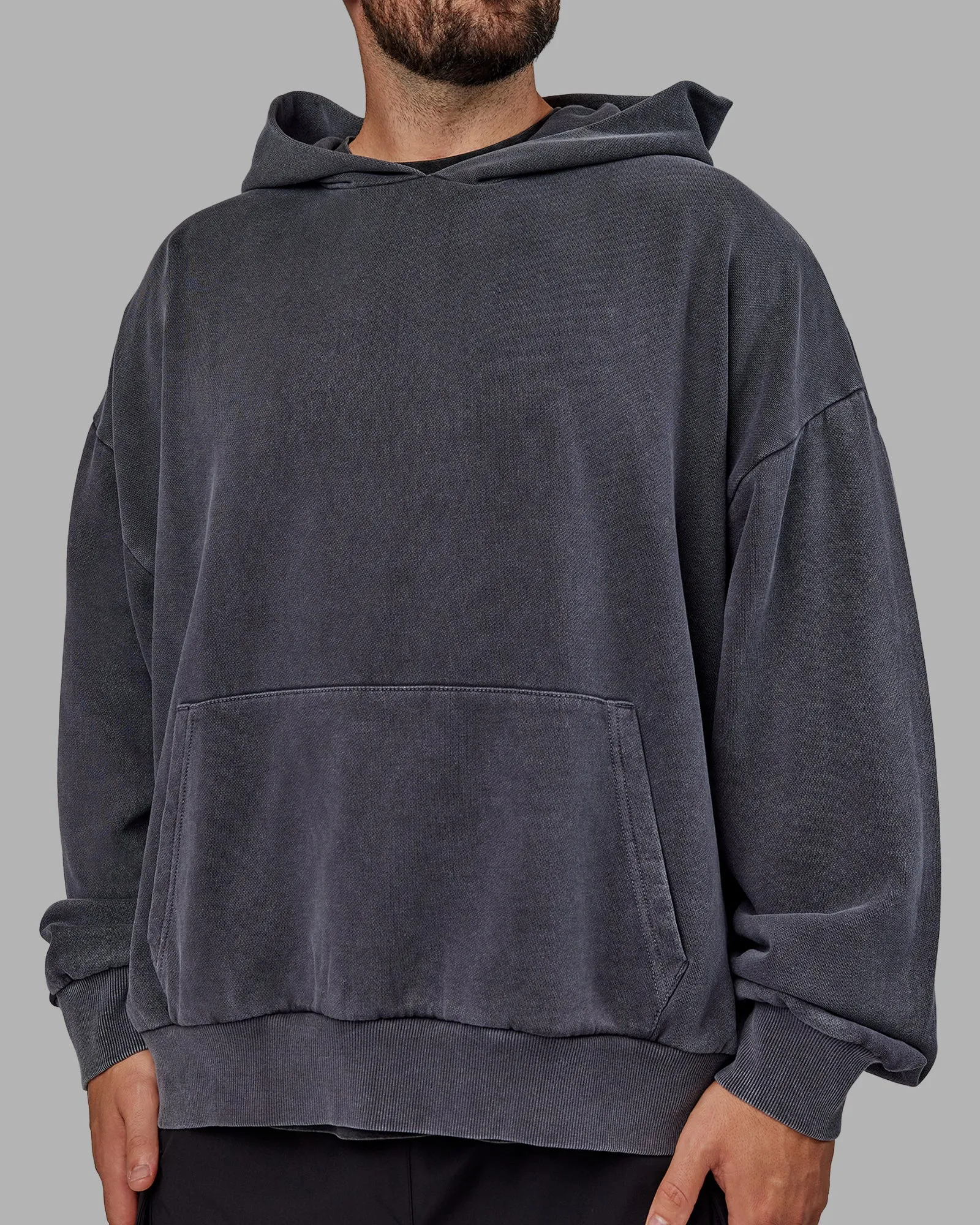 Unisex Miami 25 Washed Hoodie Oversize - Black