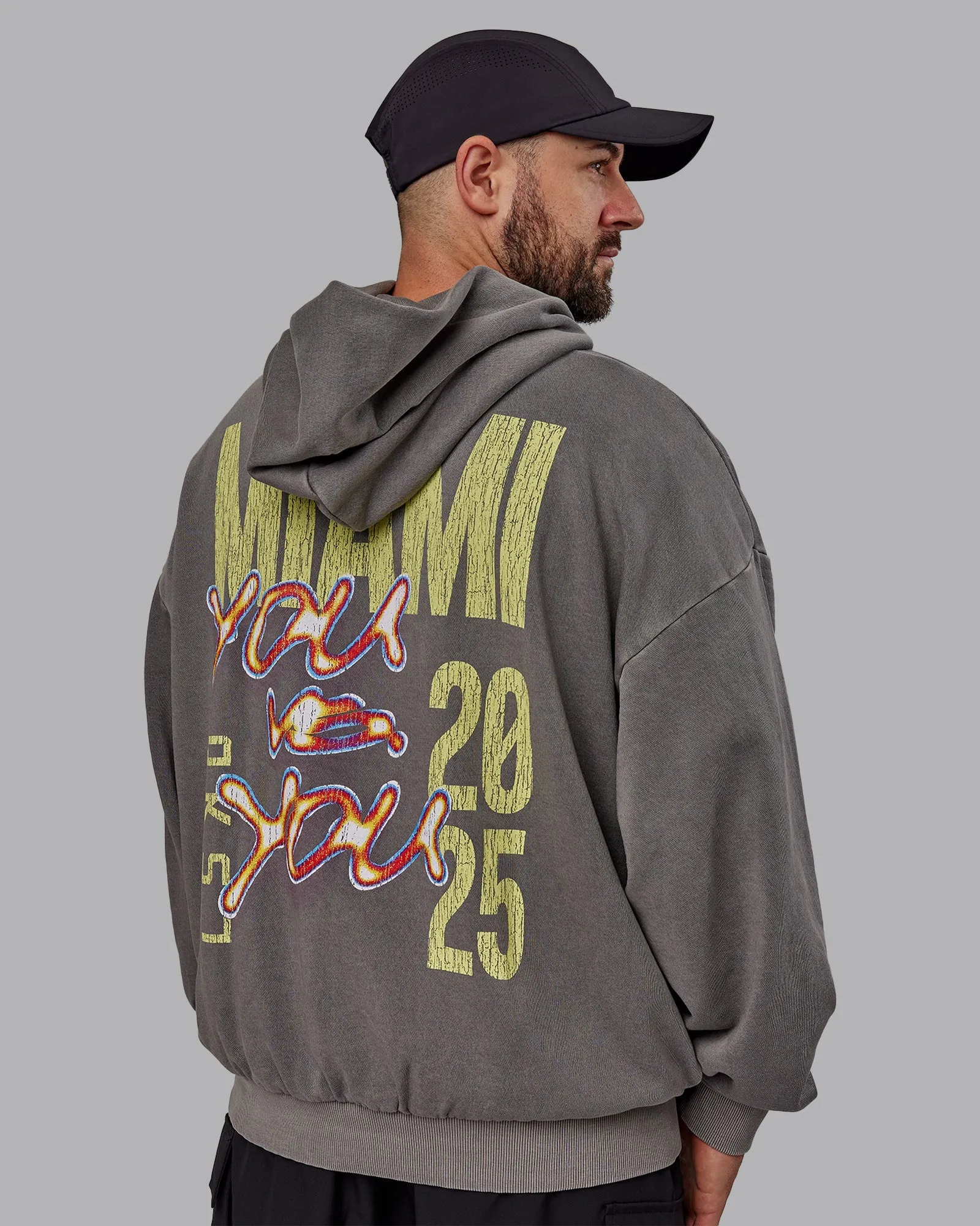 Unisex Miami 25 Washed Hoodie Oversize - Storm Front