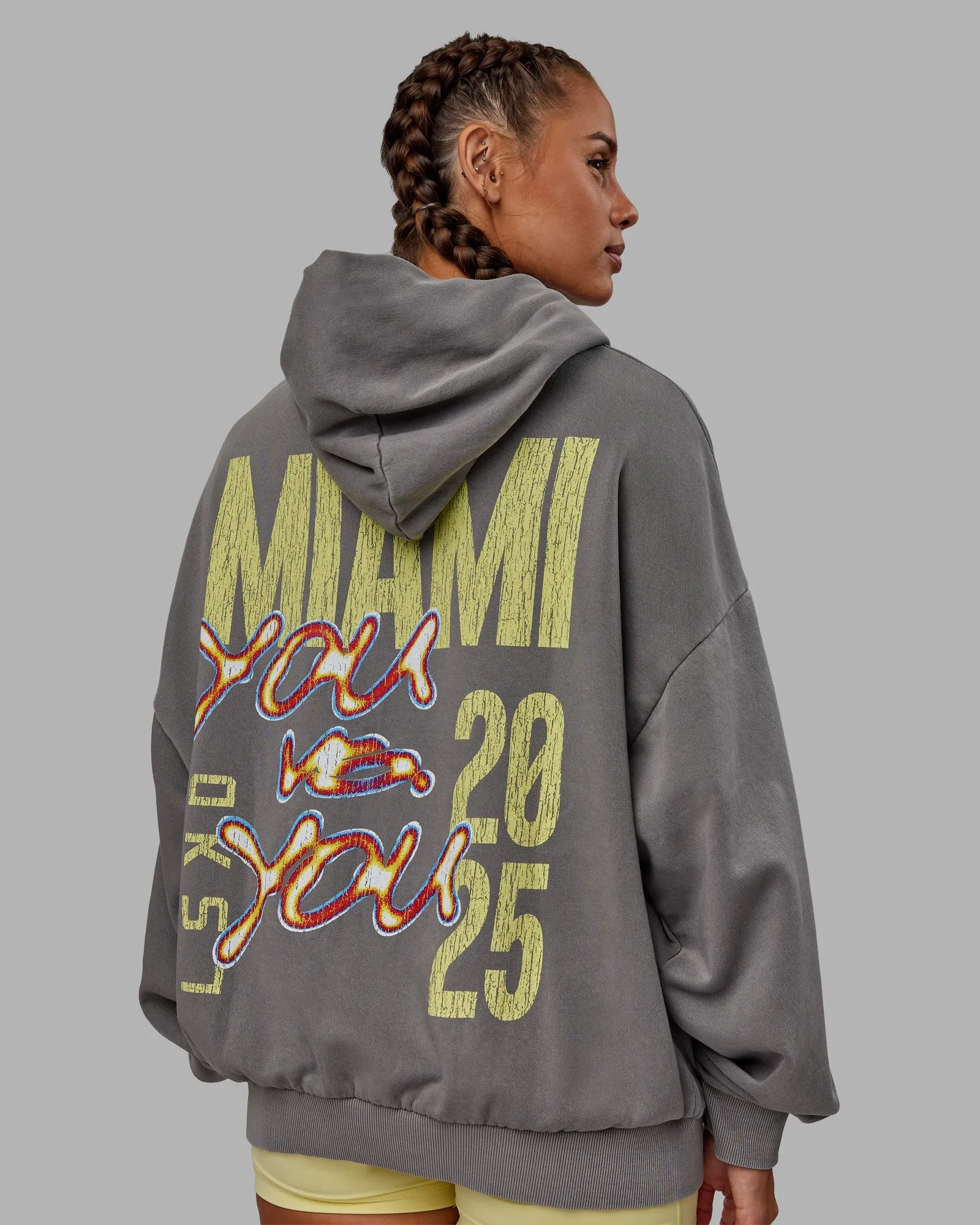 Unisex Miami 25 Washed Hoodie Oversize - Storm Front