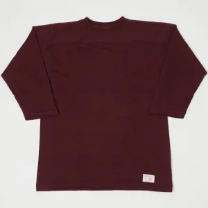 Warehouse & Co 4063 3/4 Sleeve Football Shirt - Bordeaux