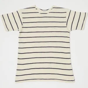 Warehouse & Co 4087 S/S Stripe Tee - Off White/Navy