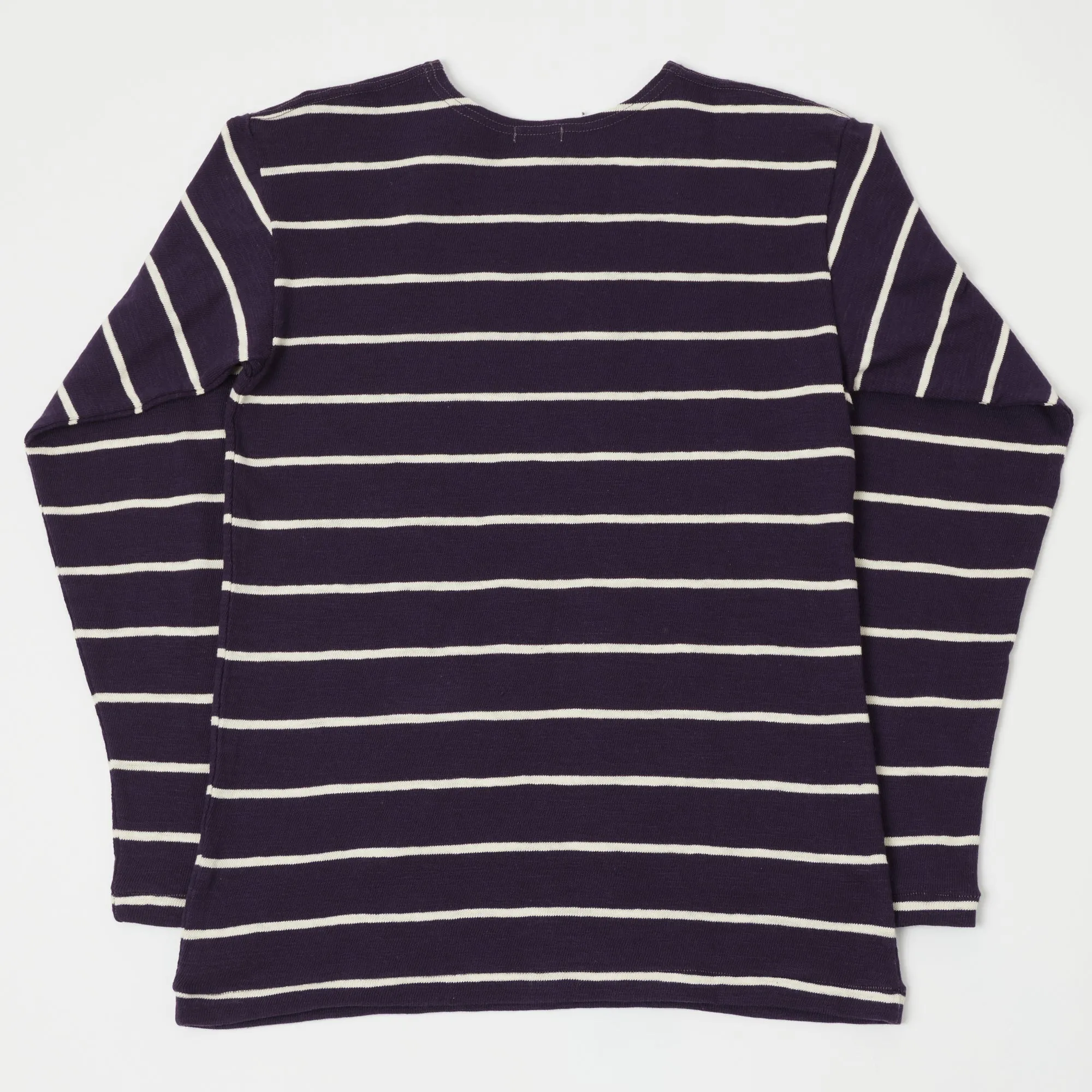 Warehouse & Co 4088 L/S Stripe Tee - Navy/Off White