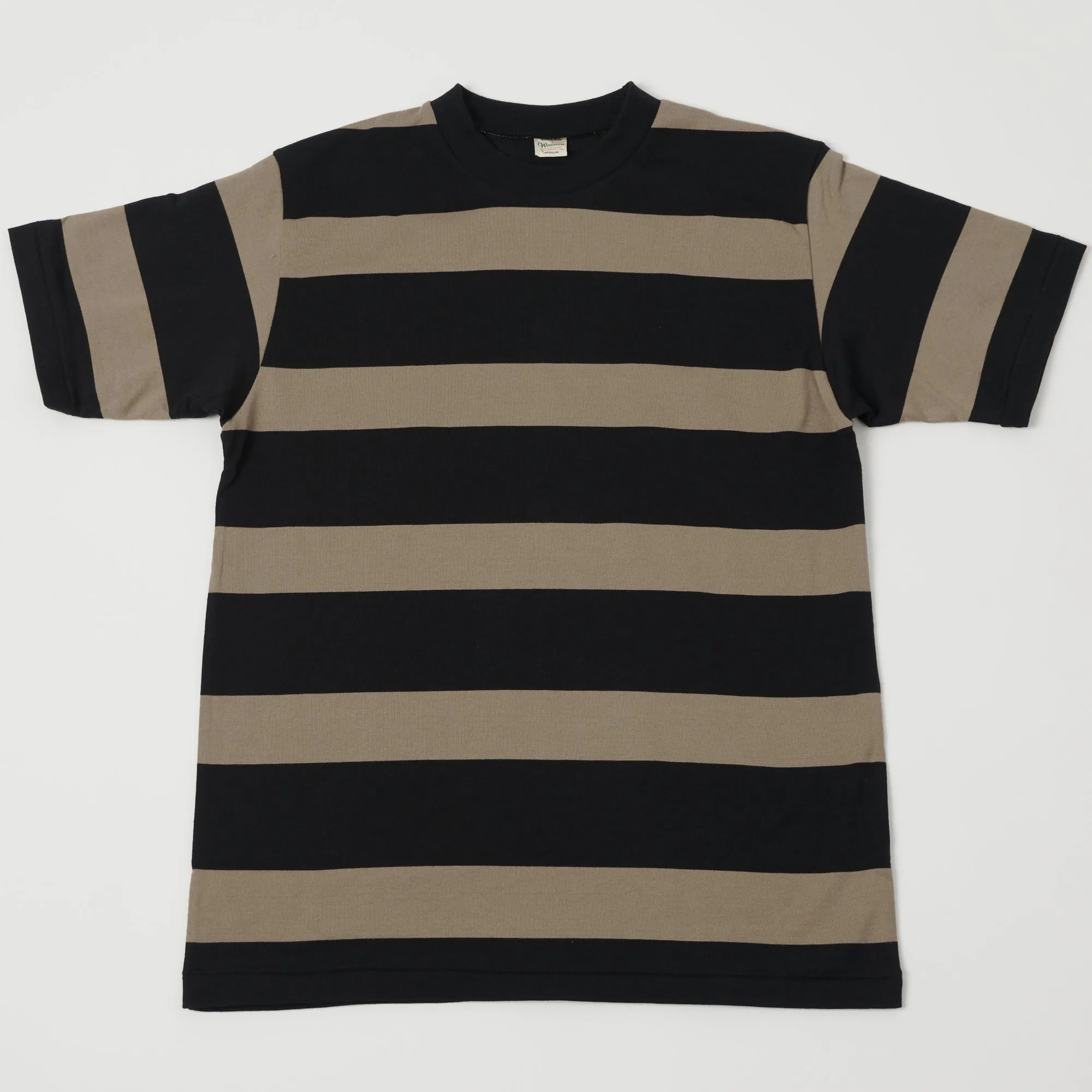Warehouse & Co 4089 S/S 3x2 Inch Border Tee - Black/Grey