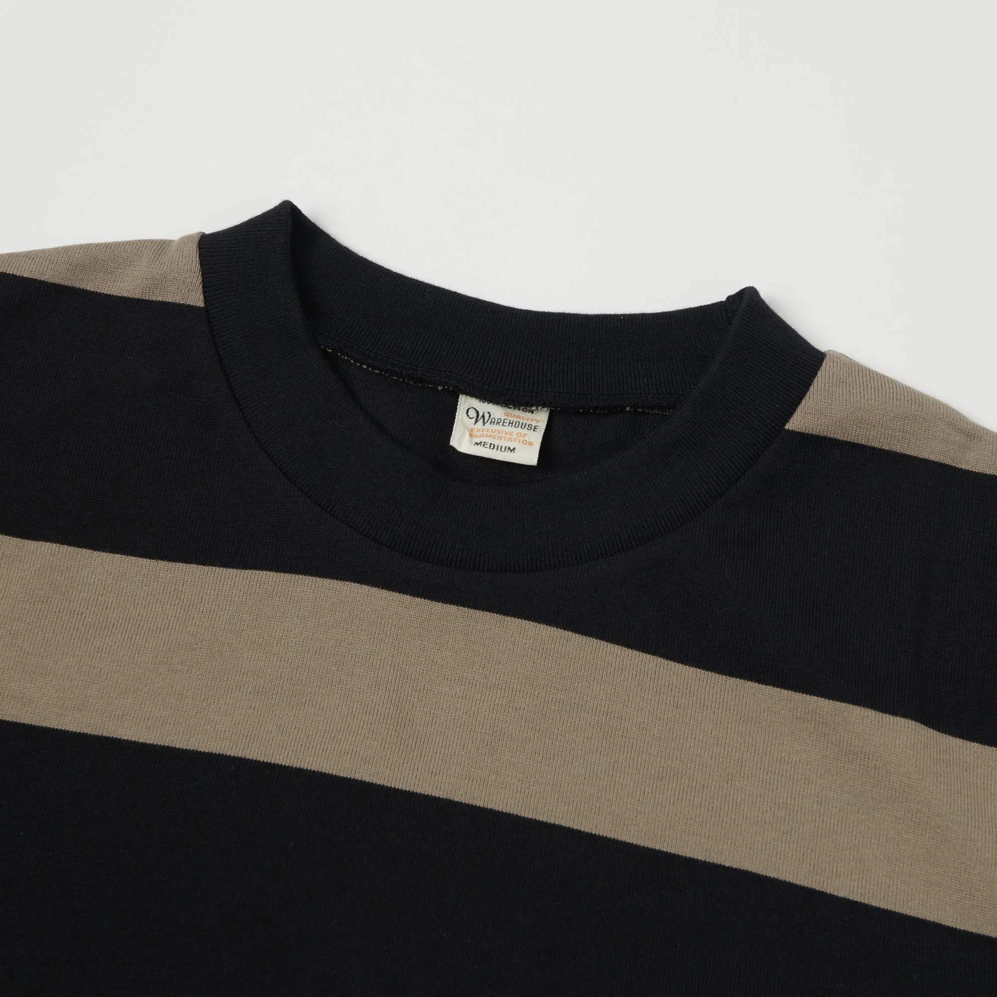 Warehouse & Co 4089 S/S 3x2 Inch Border Tee - Black/Grey