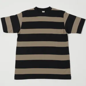Warehouse & Co 4089 S/S 3x2 Inch Border Tee - Black/Grey