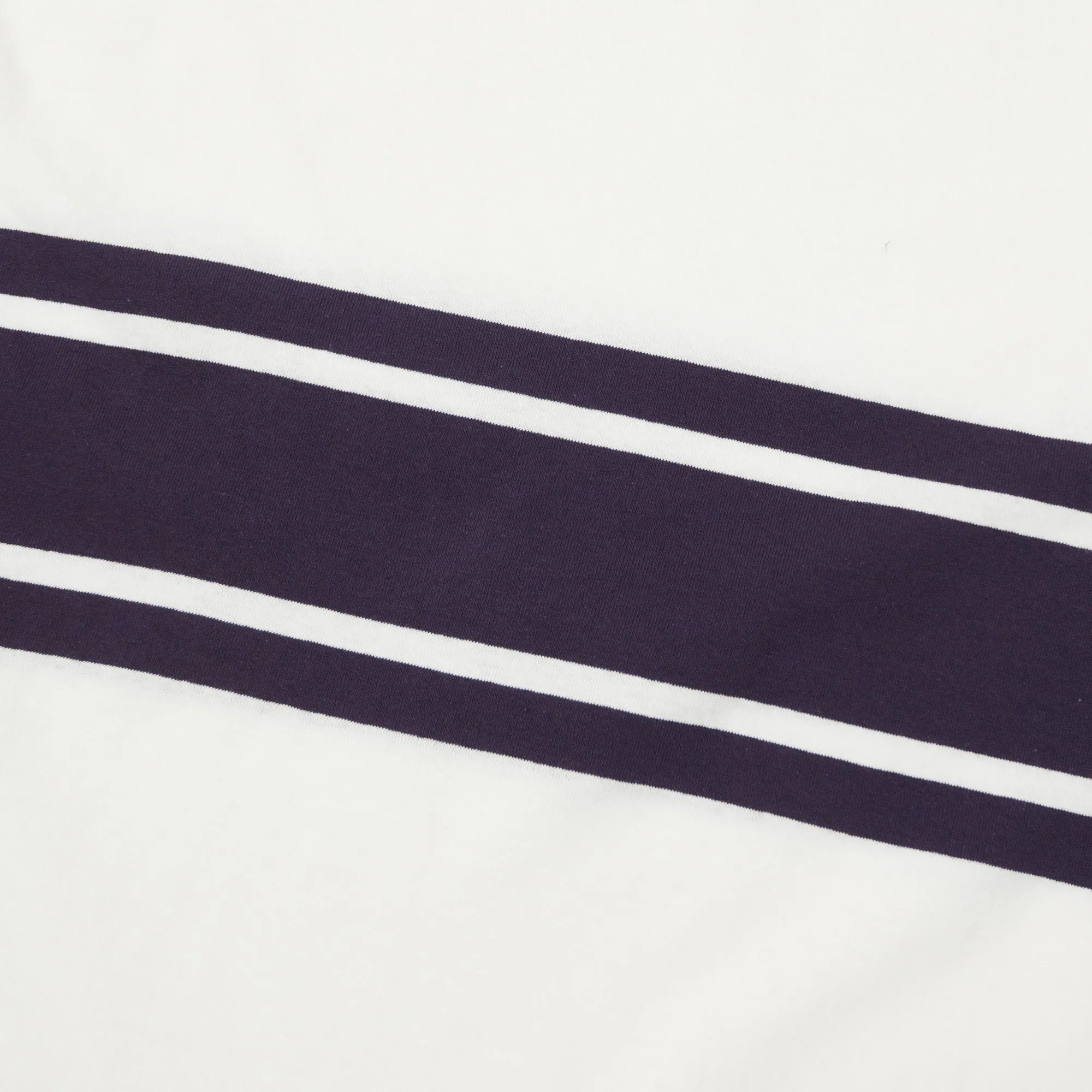 Warehouse & Co 4093 Panel Border Tee - Off White/Eggplant