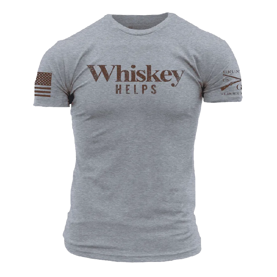 Whiskey Helps™ T-Shirt - Dark Heather Gray