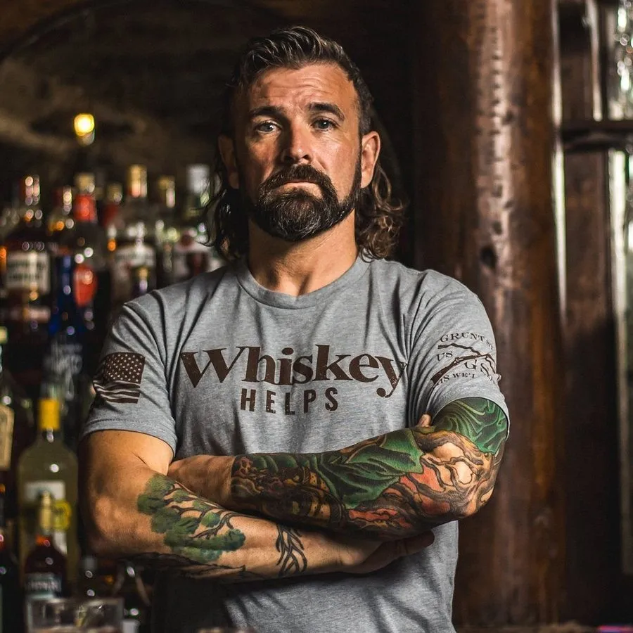Whiskey Helps™ T-Shirt - Dark Heather Gray