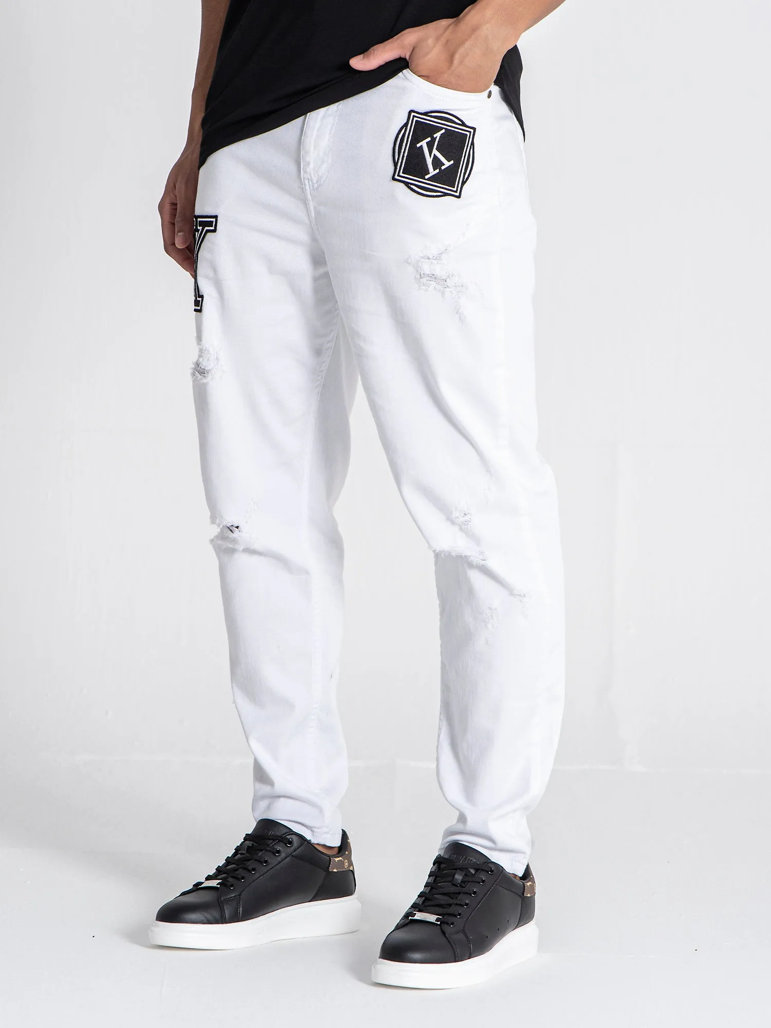 White Collage Jeans
