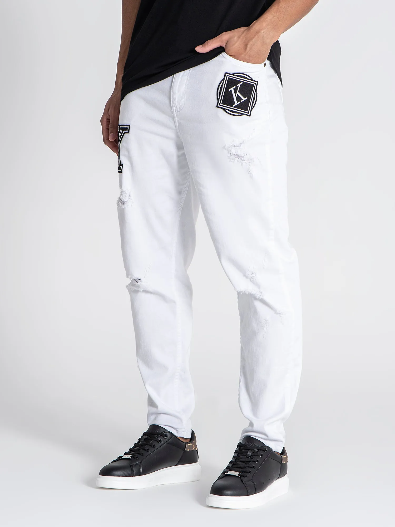 White Collage Jeans
