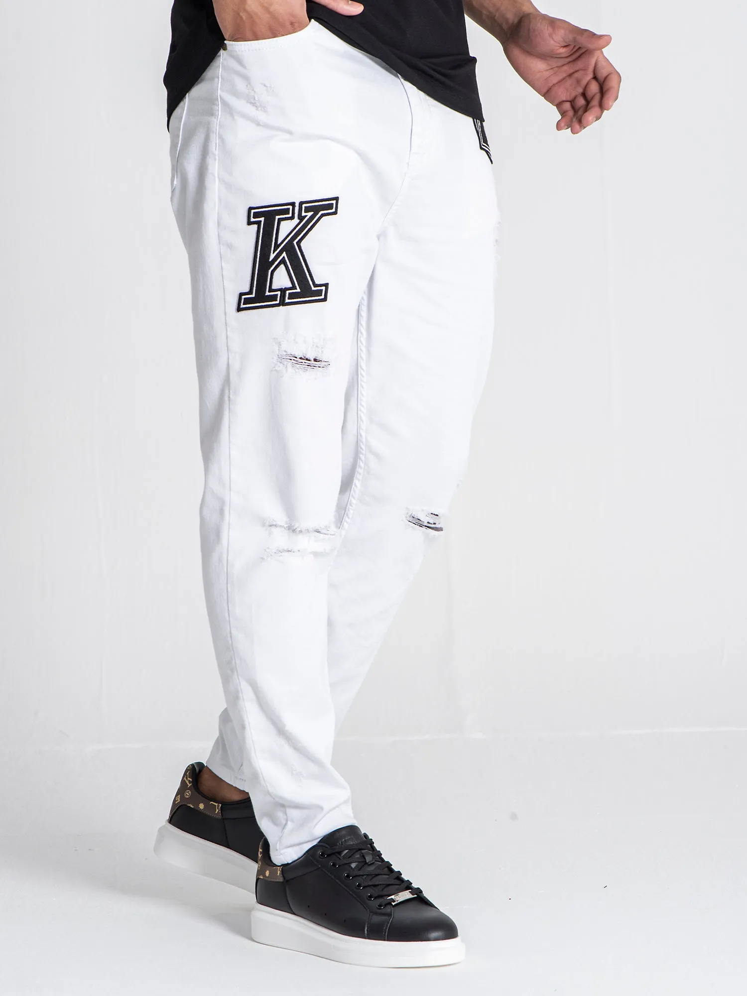 White Collage Jeans