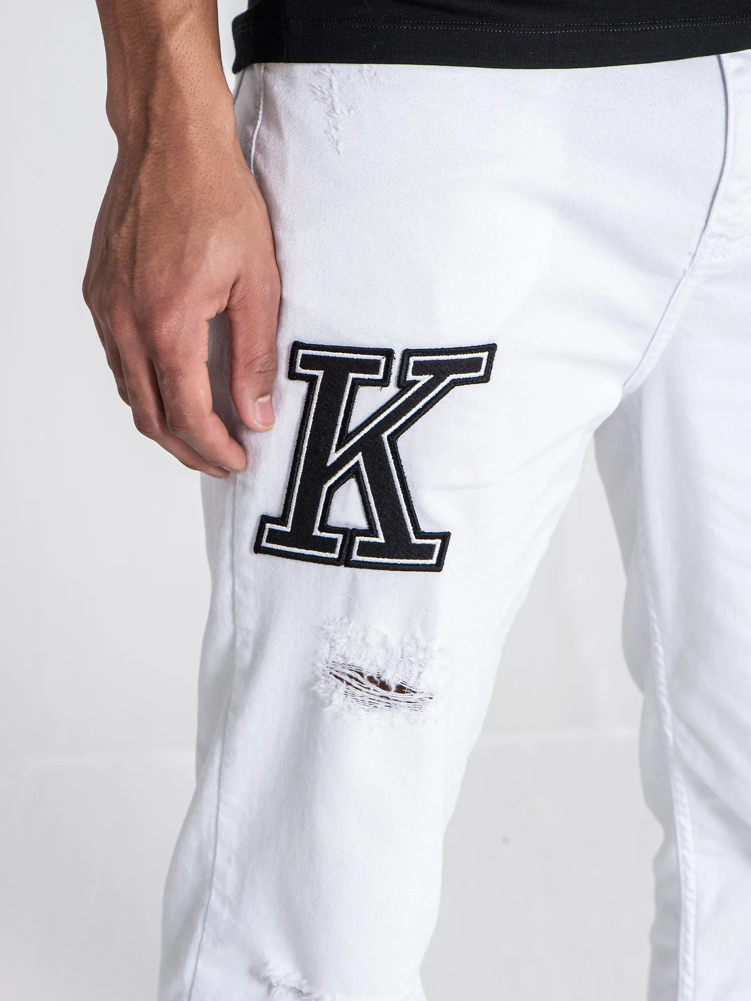 White Collage Jeans