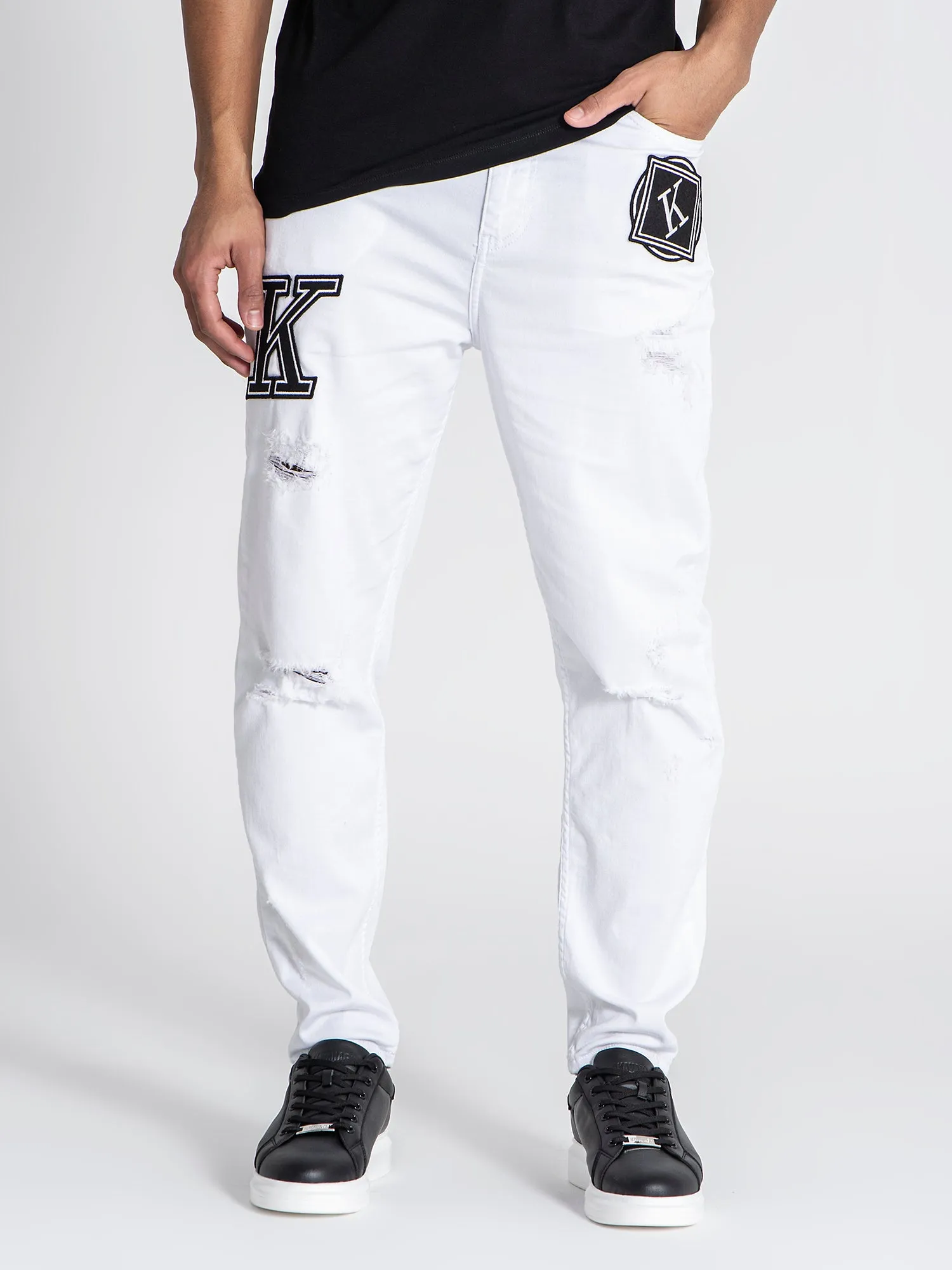 White Collage Jeans